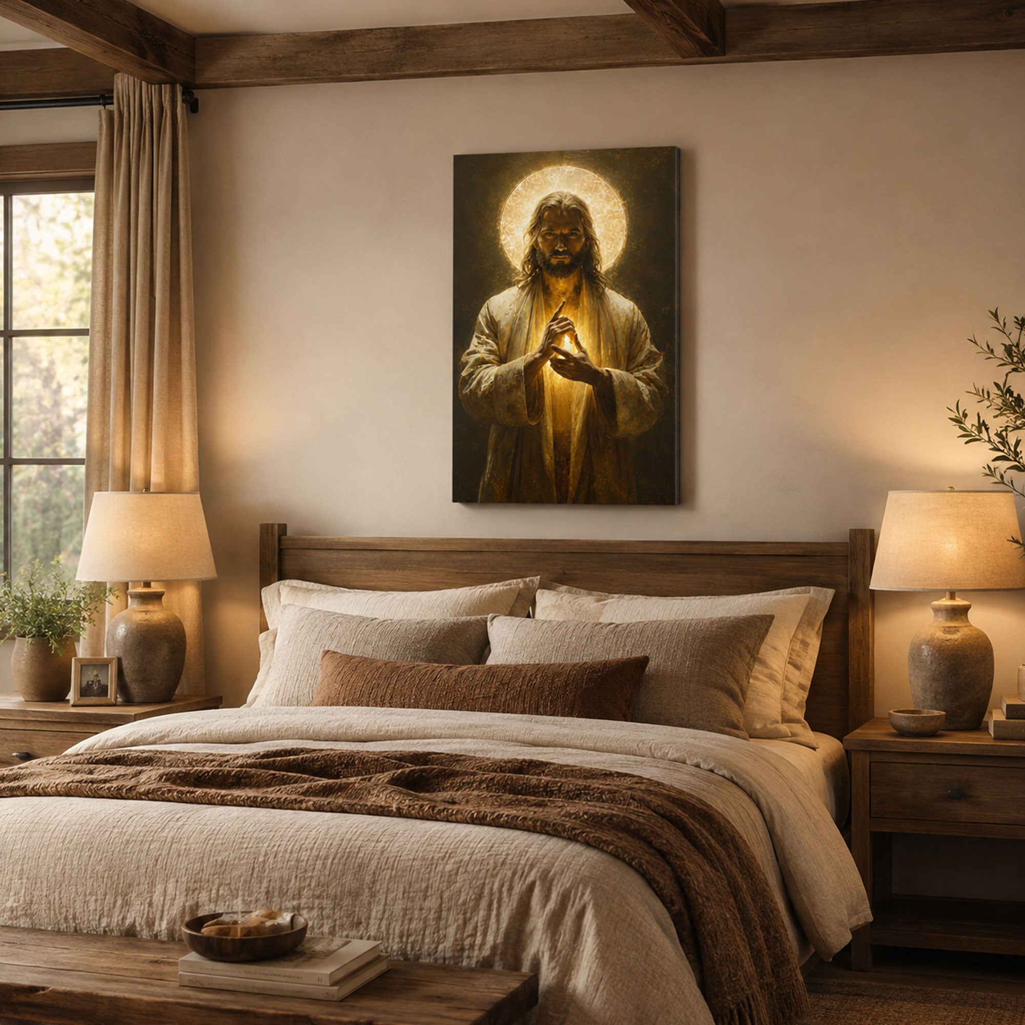 Jesus Crown of Thorns Canvas Print, Christian Wall Decor, Religious Gift for Home