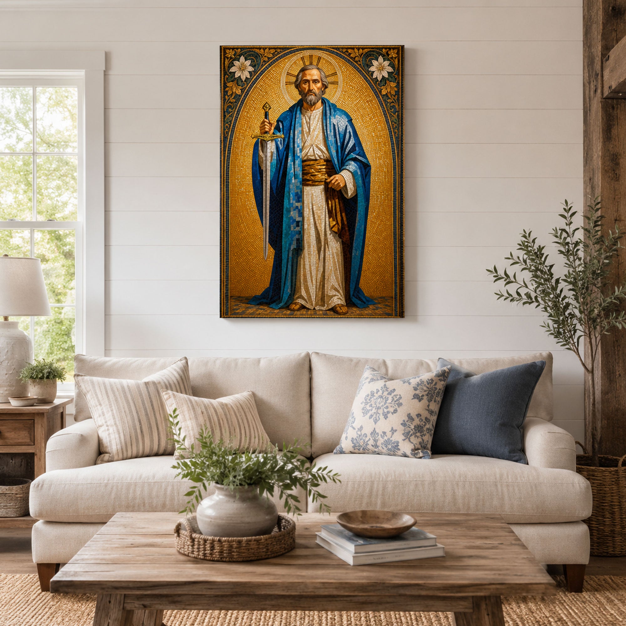 St. Paul the Apostle Canvas Print, Catholic Saint Wall Art, Faith Home Decor Gift