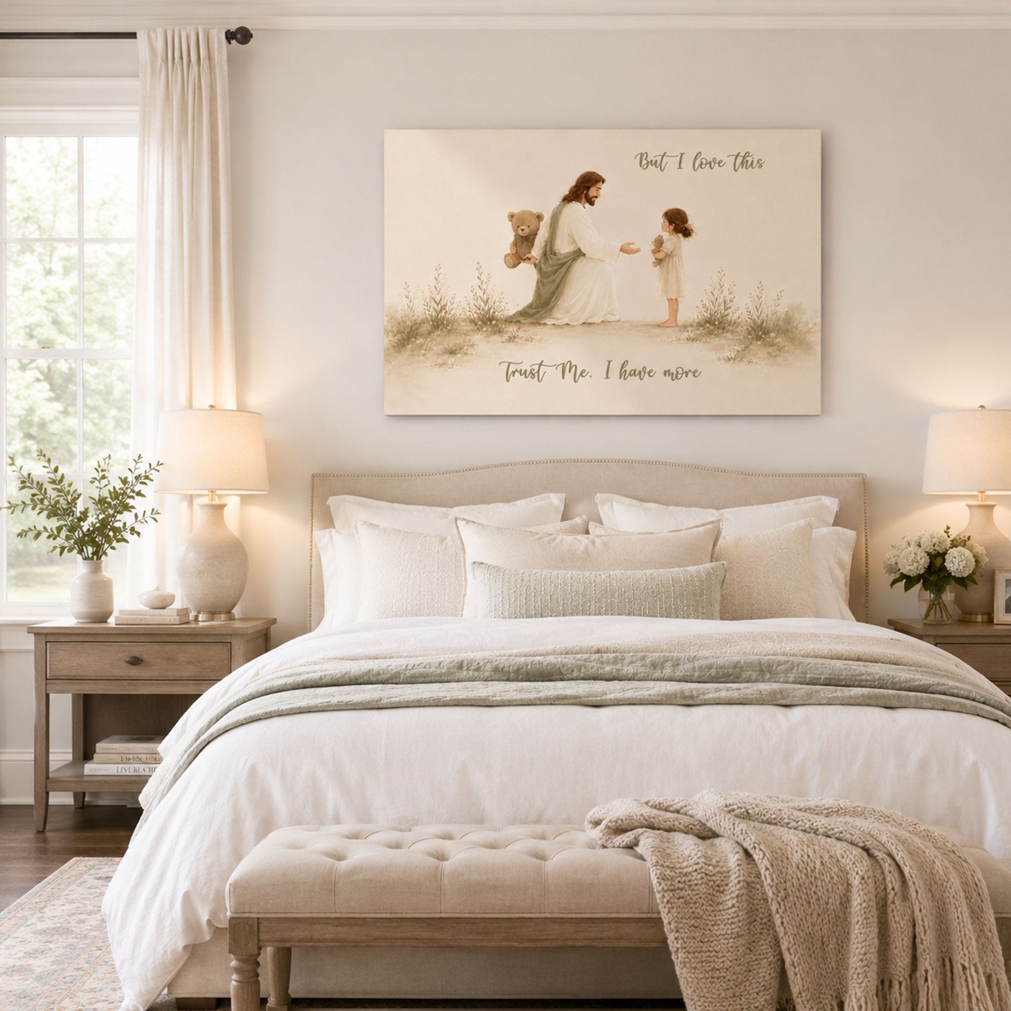 Jesus Trust Me I Have More Canvas Print, Christian Child Faith Decor
