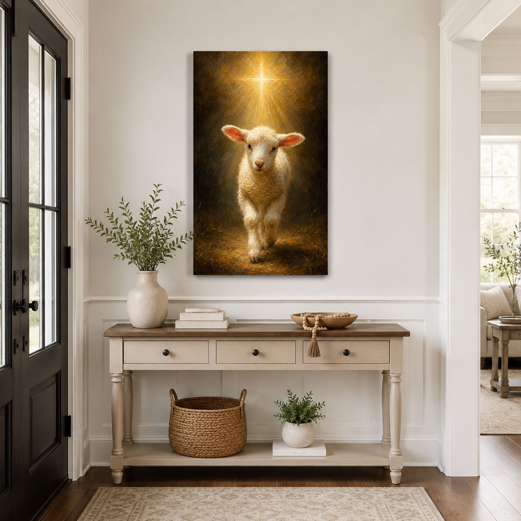 Lamb of God Canvas Print, John 1:29 Christian Wall Decor, Jesus Faith Gift