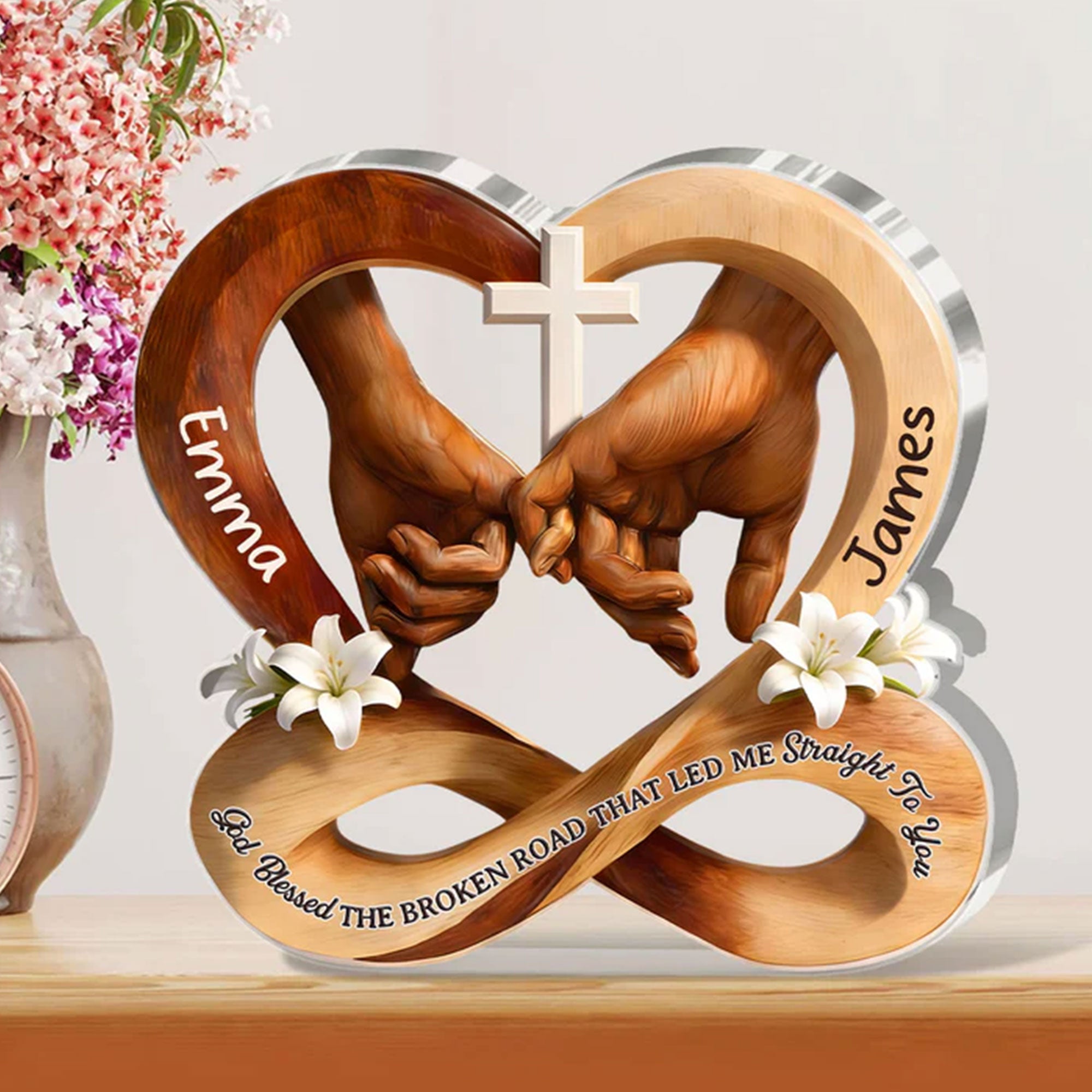 Personalized Christian Couple Acrylic Plaque, From Our First Kiss Till Our Last Breath, Anniversary Gift