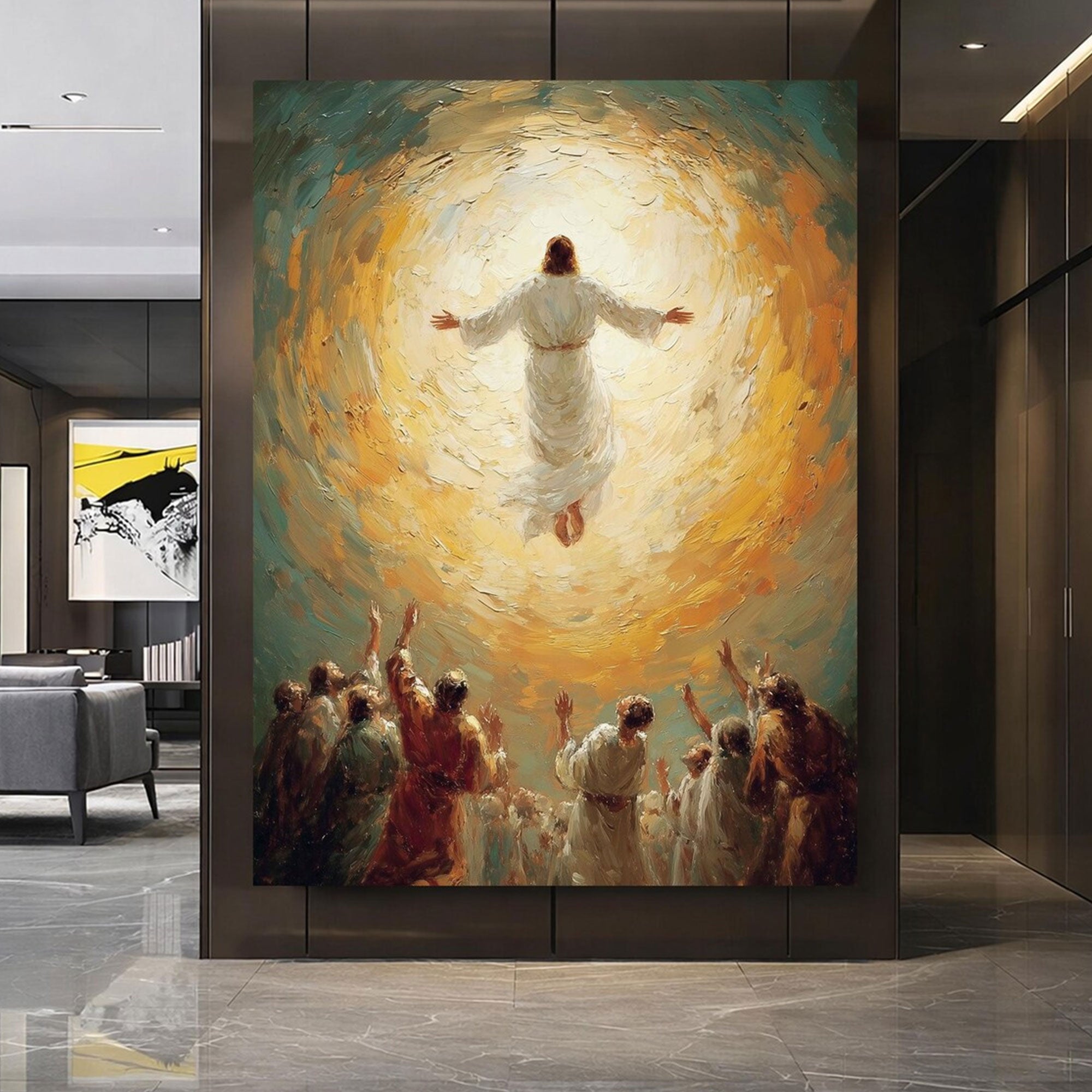 Ascension of Jesus Canvas Print, Christian Faith Wall Art, Heavenly Spiritual Decor, Sacred Biblical Artwork