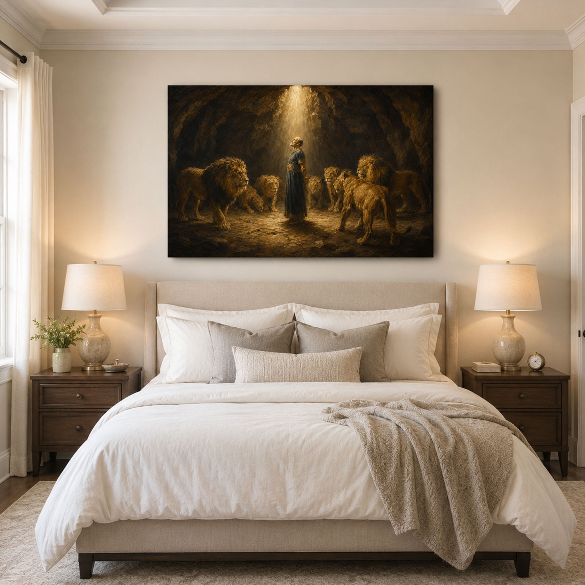Daniel Beneath Heaven’s Light Canvas Print, Christian Home Decor