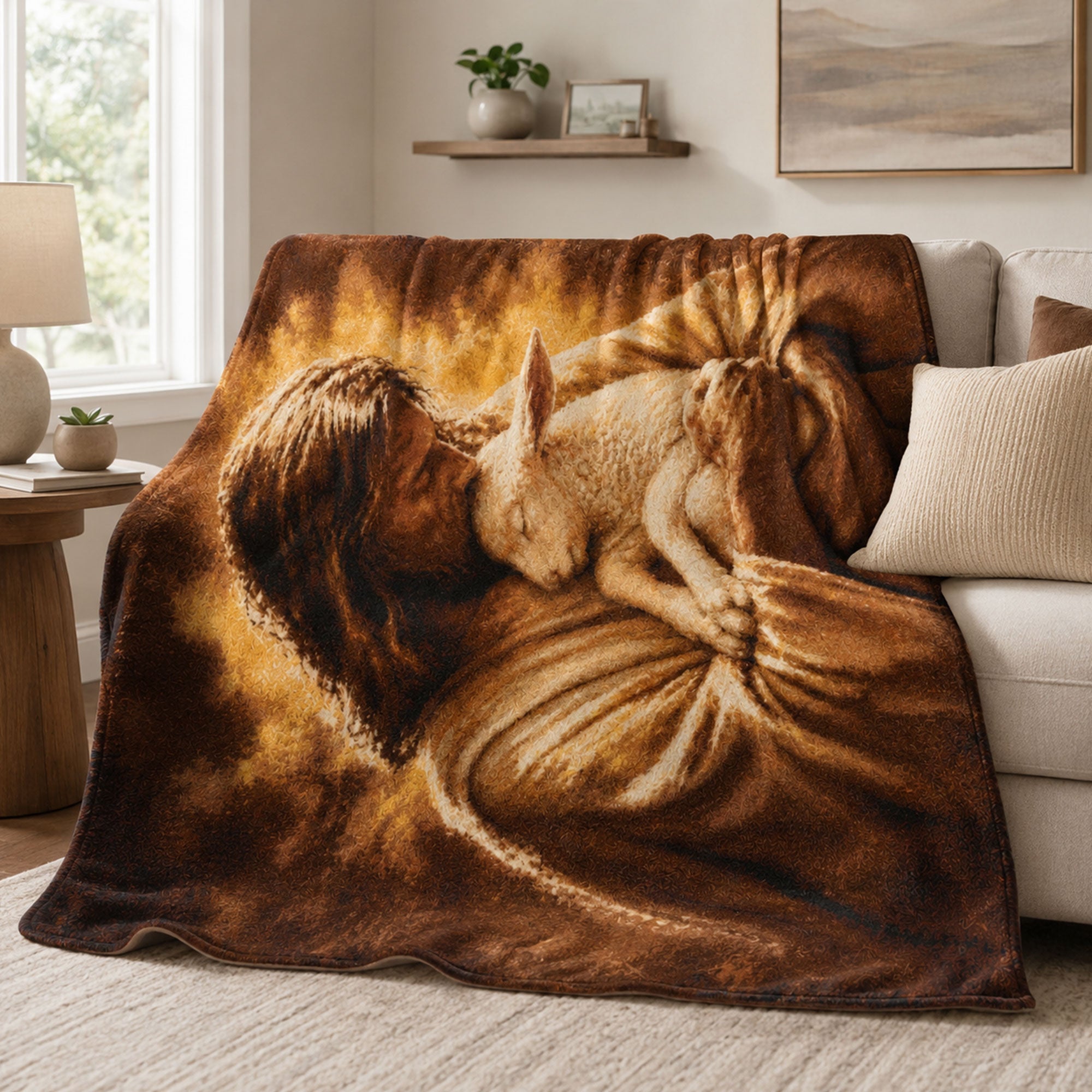 Jesus Holding Lamb Fleece Blanket, Good Shepherd Christian Throw, Faith Gift for Believers