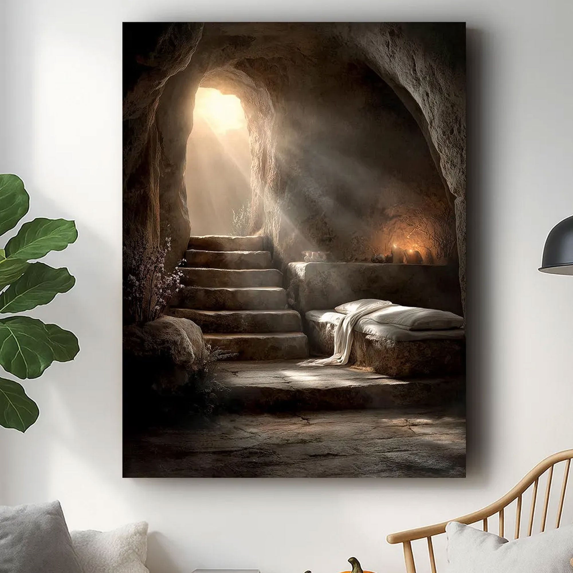 Empty Tomb Easter Canvas, Christian Wall Art, Resurrection Faith Home Decor