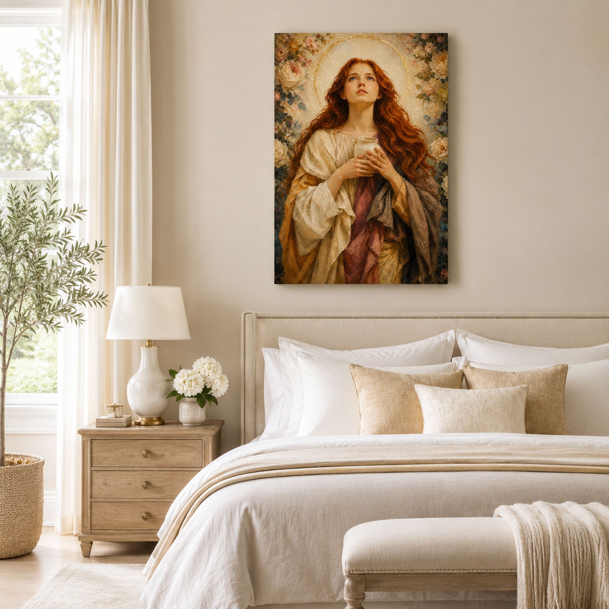 Saint Mary Magdalene Canvas Print, Soft Catholic Faith Decor
