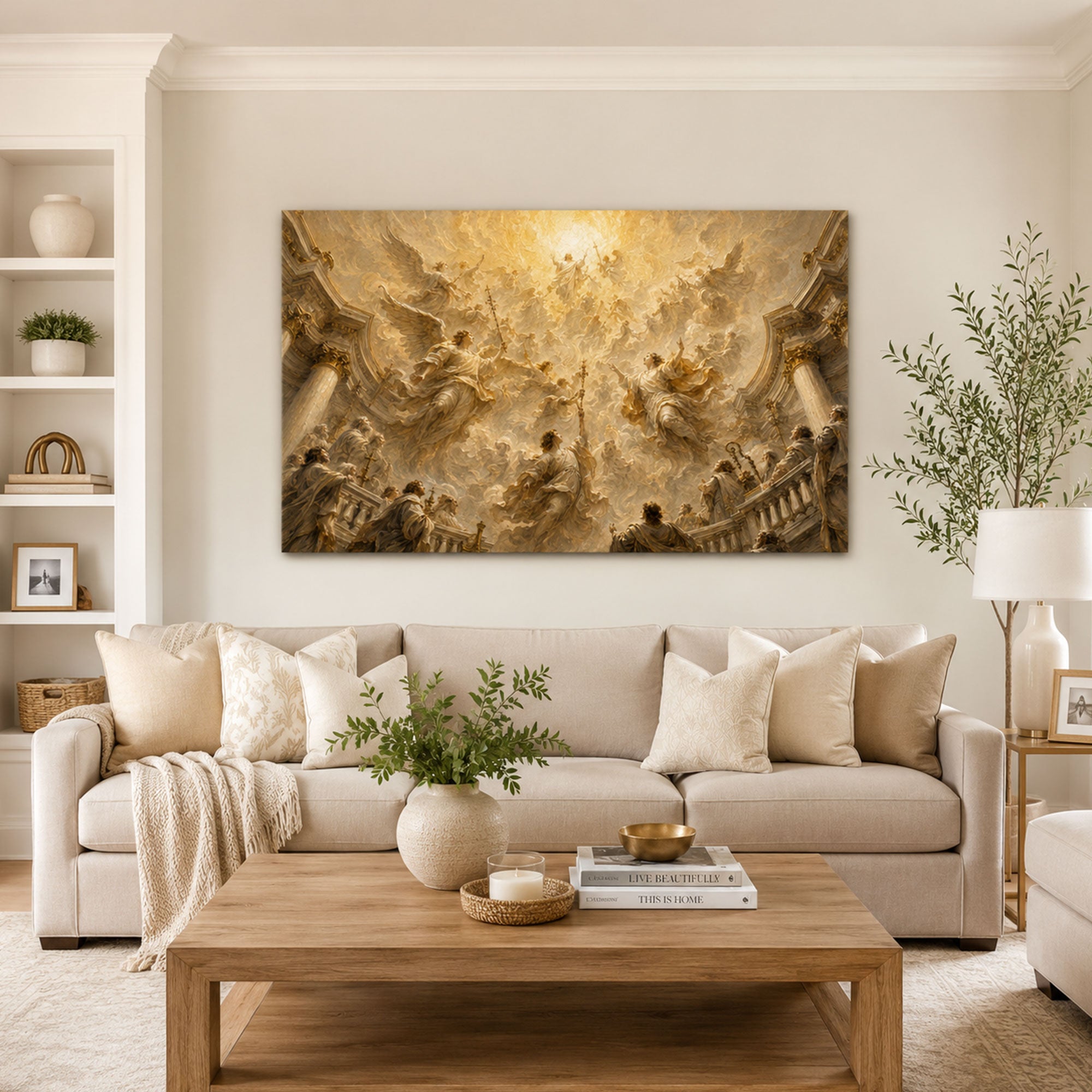 Communion of Saints in Heaven Canvas Print, Catholic Wall Decor, Christian Faith Gift
