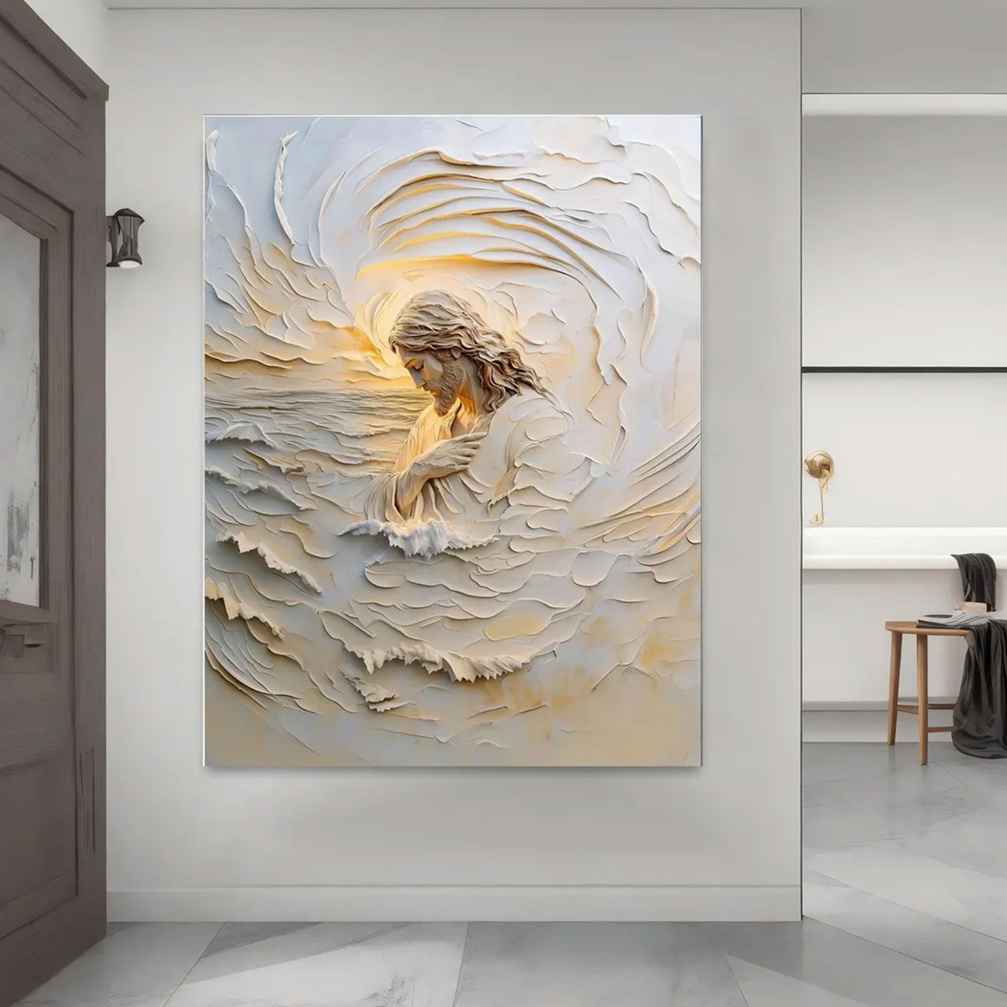 Jesus Canvas Print, Modern Christian Wall Art, Contemporary Religious Print, Spiritual Home Decor, Inspirational Faith Gift
