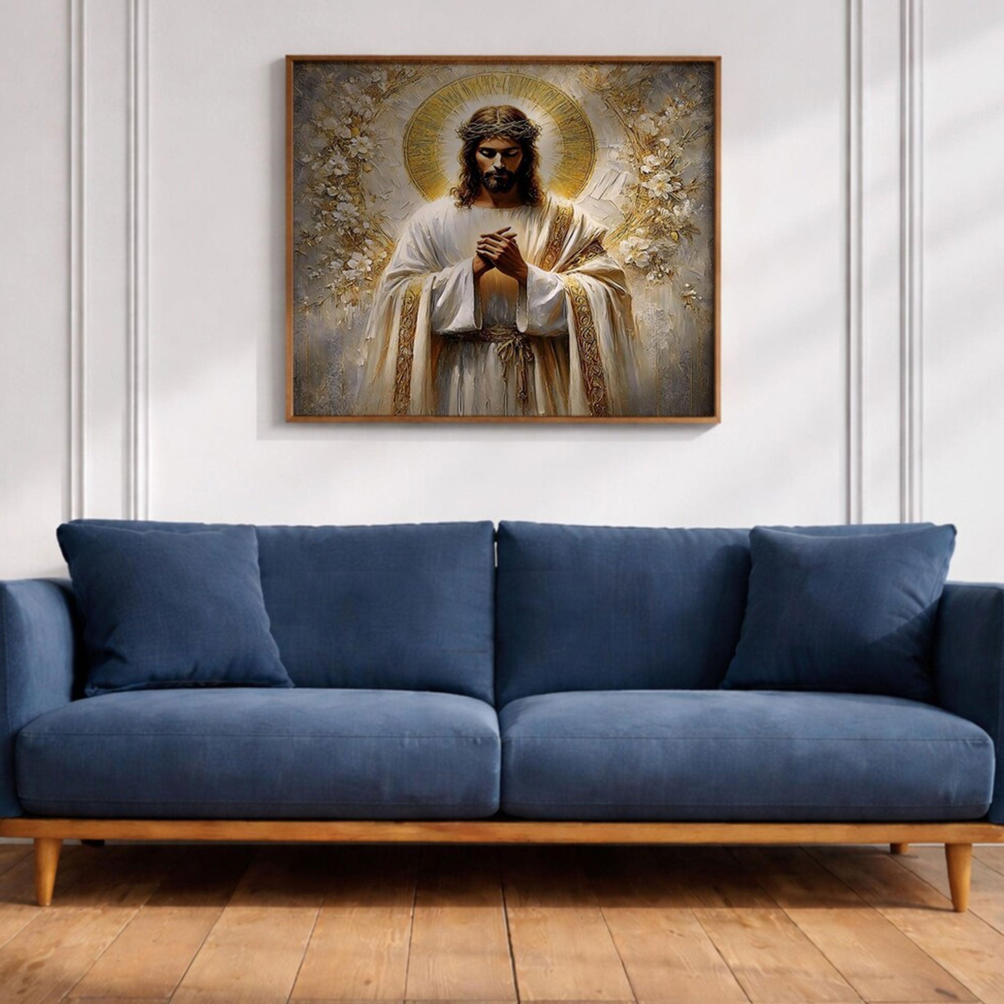 Jesus Christ Canvas Print, Christ the Redeemer Christian Wall Art, Prayer Home Decor