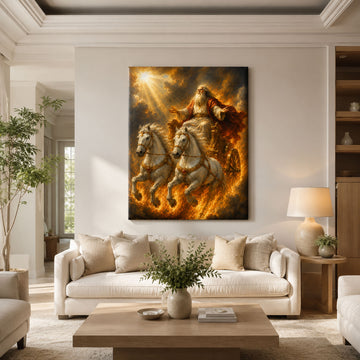Elijah Taken Up to Heaven Canvas Print, Chariot of Fire 2 Kings 2:11 Christian Wall Decor, Faith Gift