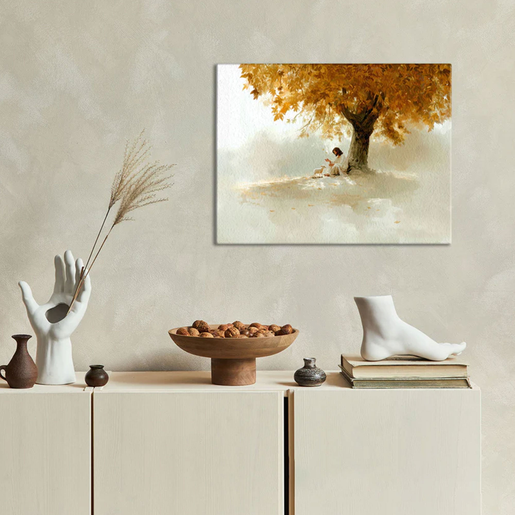 Christ’s Welcome Canvas Print, Jesus Open Arms Wall Art, Christian Faith Decor, Inspirational Religious Artwork
