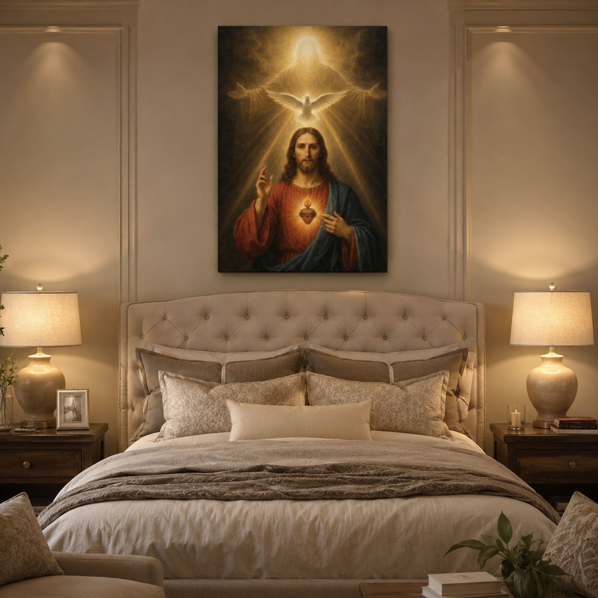 The Holy Trinity Canvas Print Father Son and Holy Spirit Classical Oil Painting Christian Religious Wall Decor