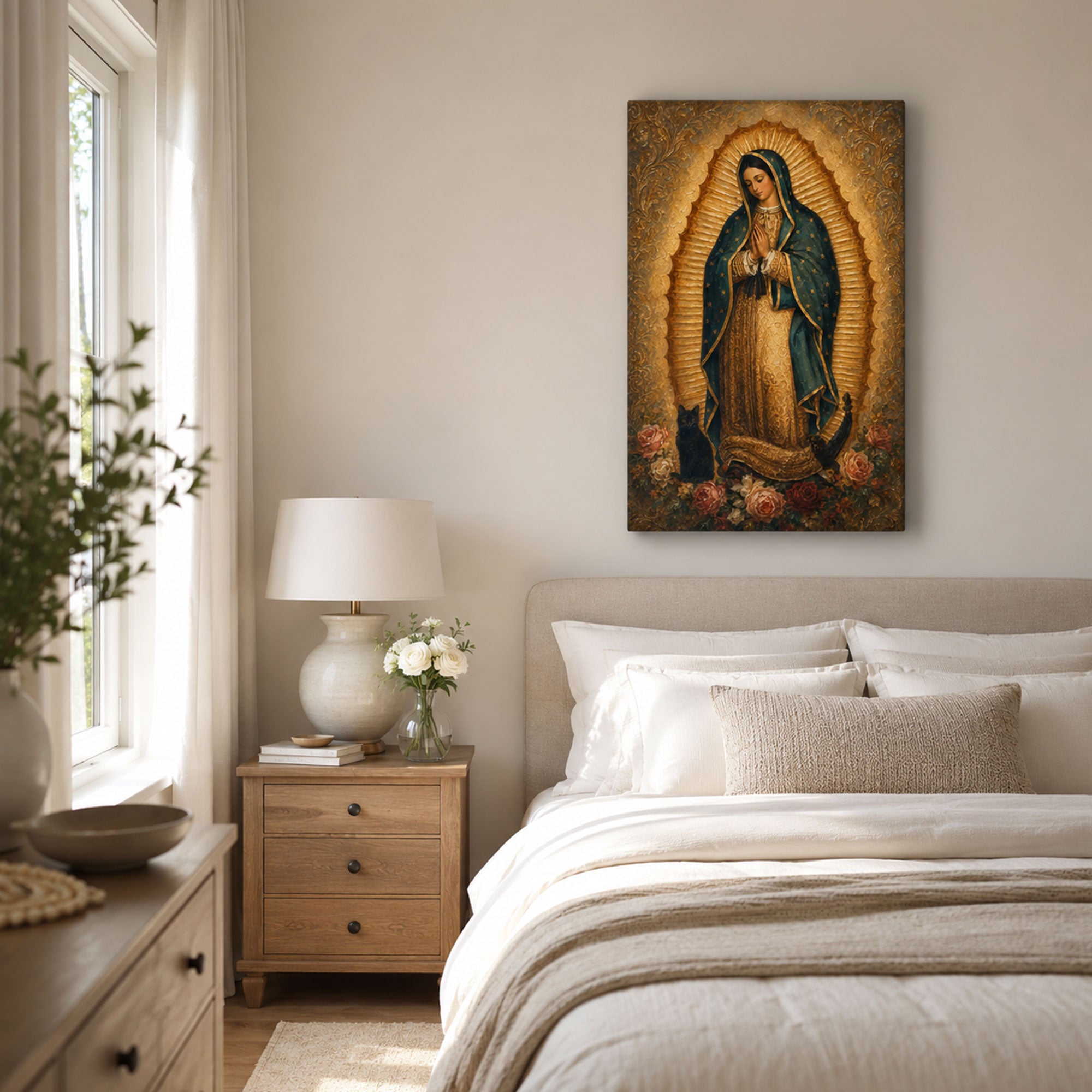 Our Lady of Guadalupe Canvas Print, Virgin Mary Catholic Wall Decor, Marian Faith Gift