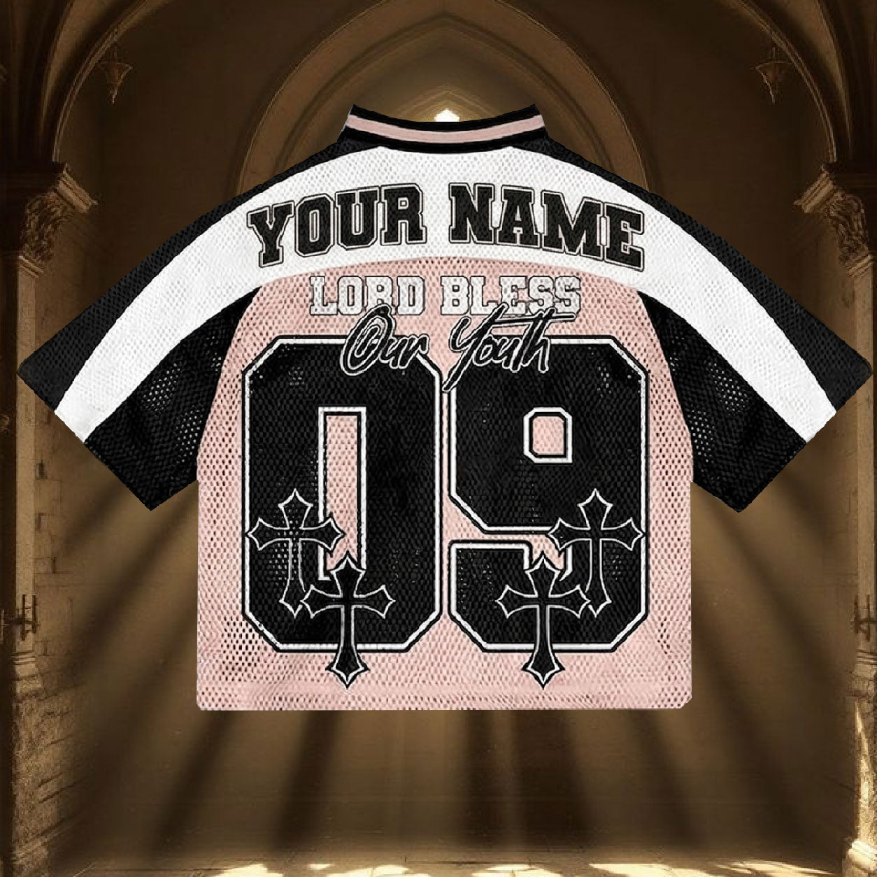 Personalized Lord Bless Our Faith Mesh Jersey, Custom Name and Number Christian Apparel