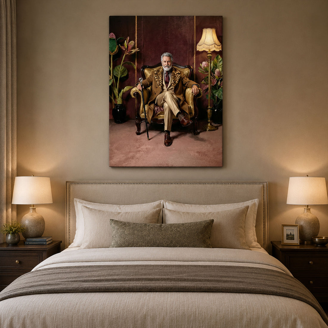Custom Face For Dad Dynasty Boss Canvas, Personalized Patriarch Portrait, Funny Father’s Day Gift