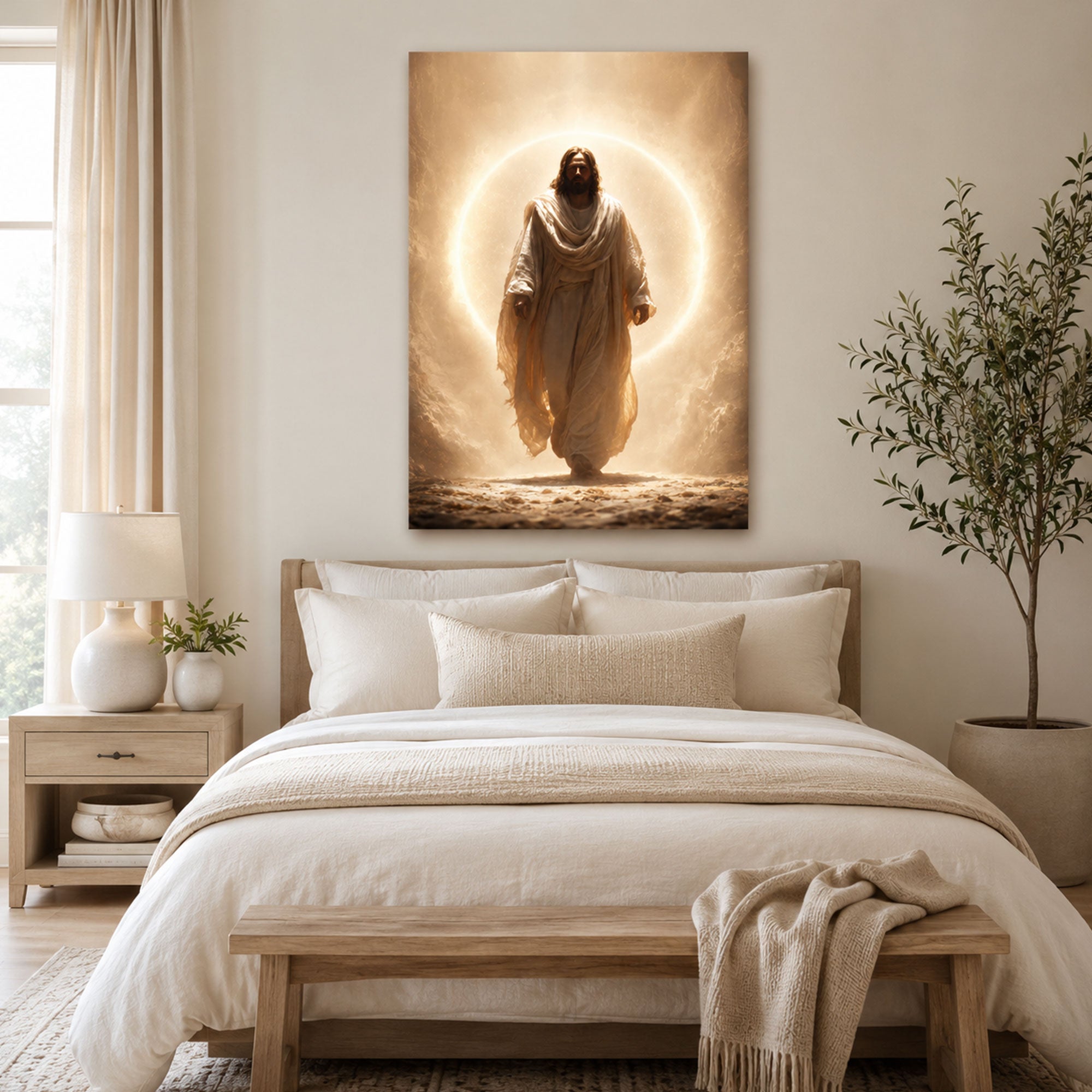 Risen Jesus Walking in Glory Canvas Print, Resurrection Christian Wall Decor, Faith Gift