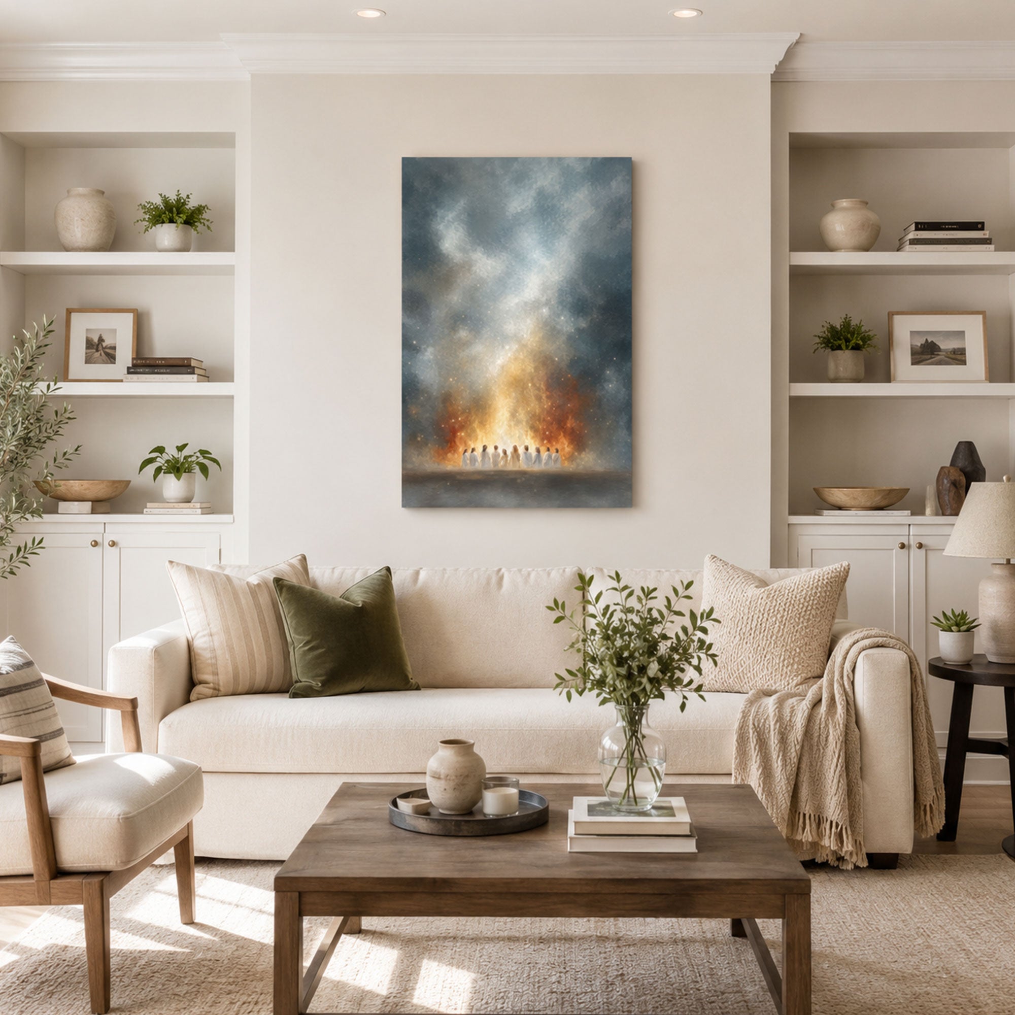 Pentecost Holy Spirit Fire Canvas Print, Christian Faith Decor