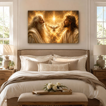 Holy Trinity Radiant Glory Canvas Print, Catholic Faith Decor