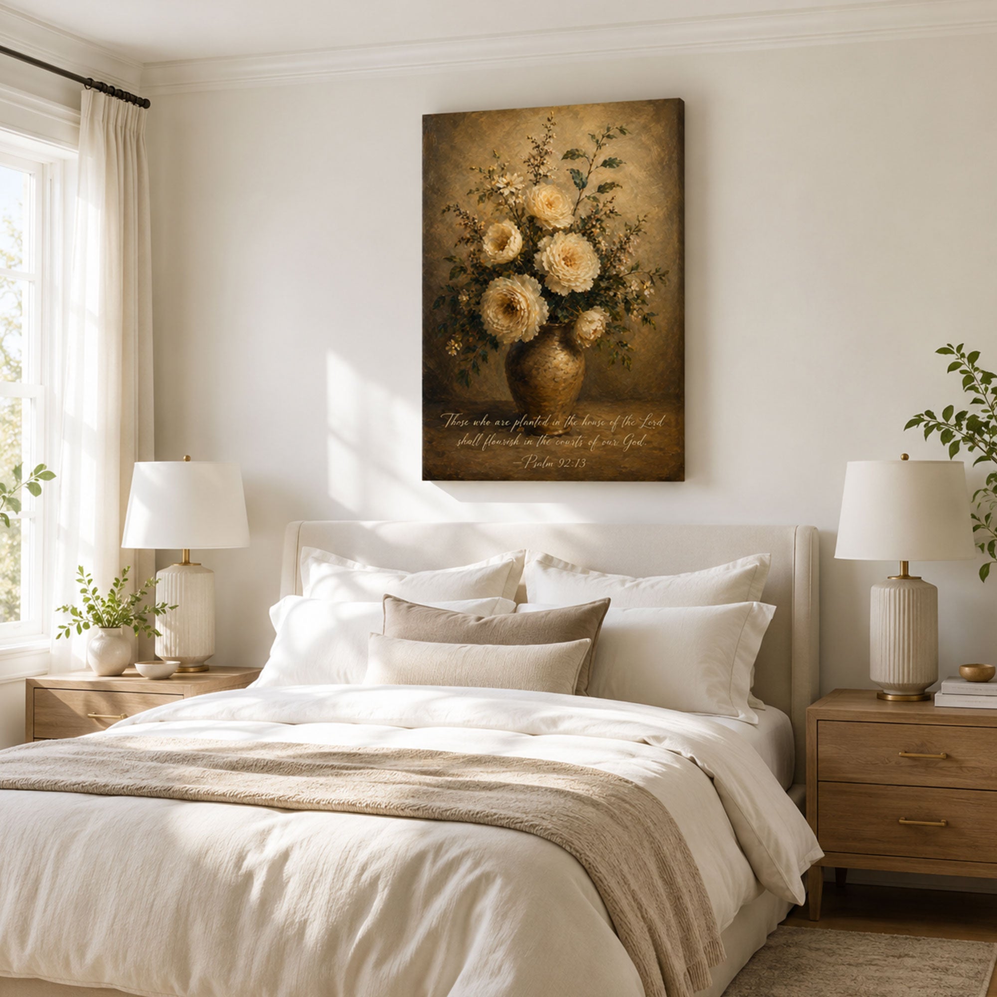 Psalm 92:13 Canvas Print, Those Who Are Planted Shall Flourish Christian Wall Decor, Faith Gift