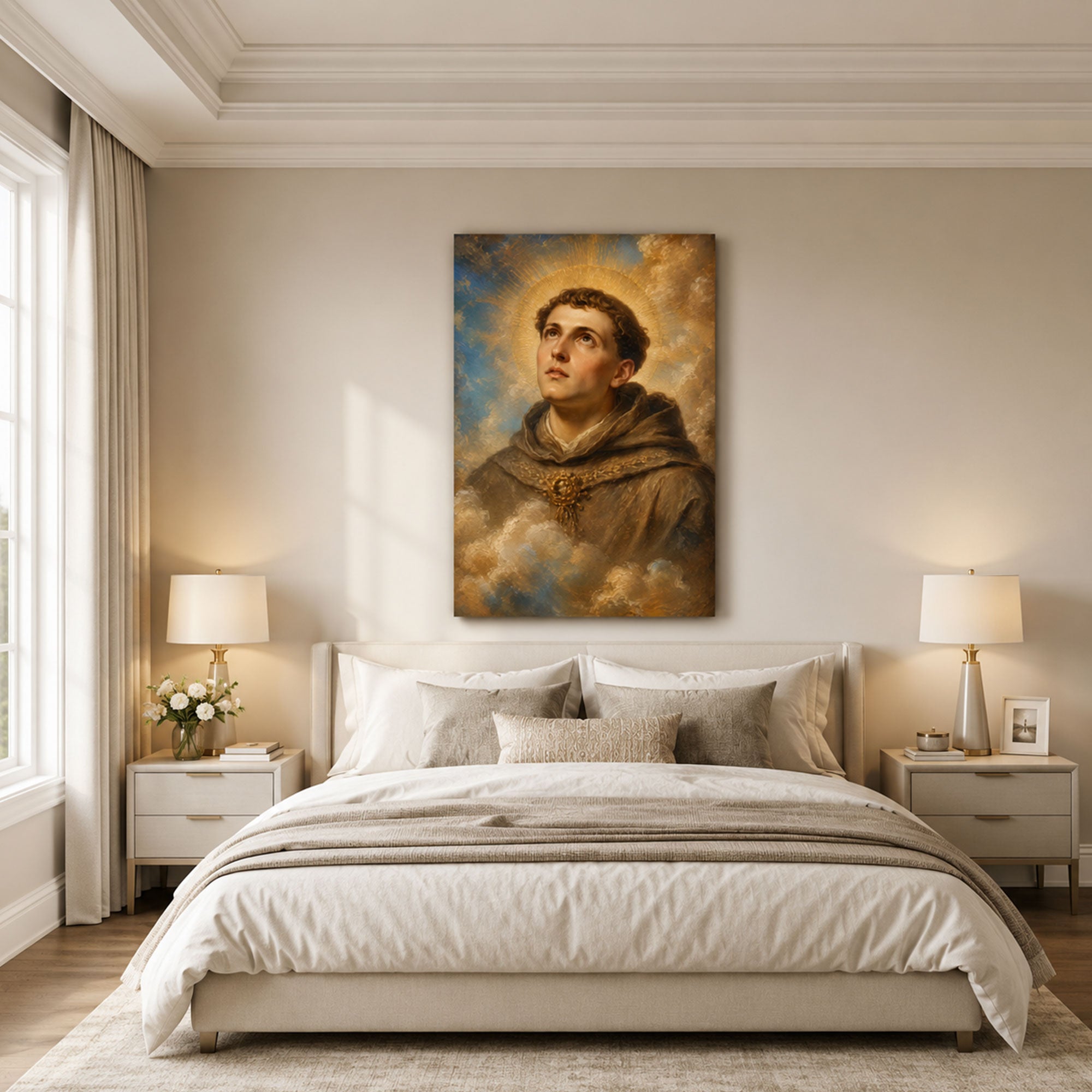 Saint Anthony of Padua Canvas Print, Franciscan Catholic Wall Decor, Christian Faith Gift