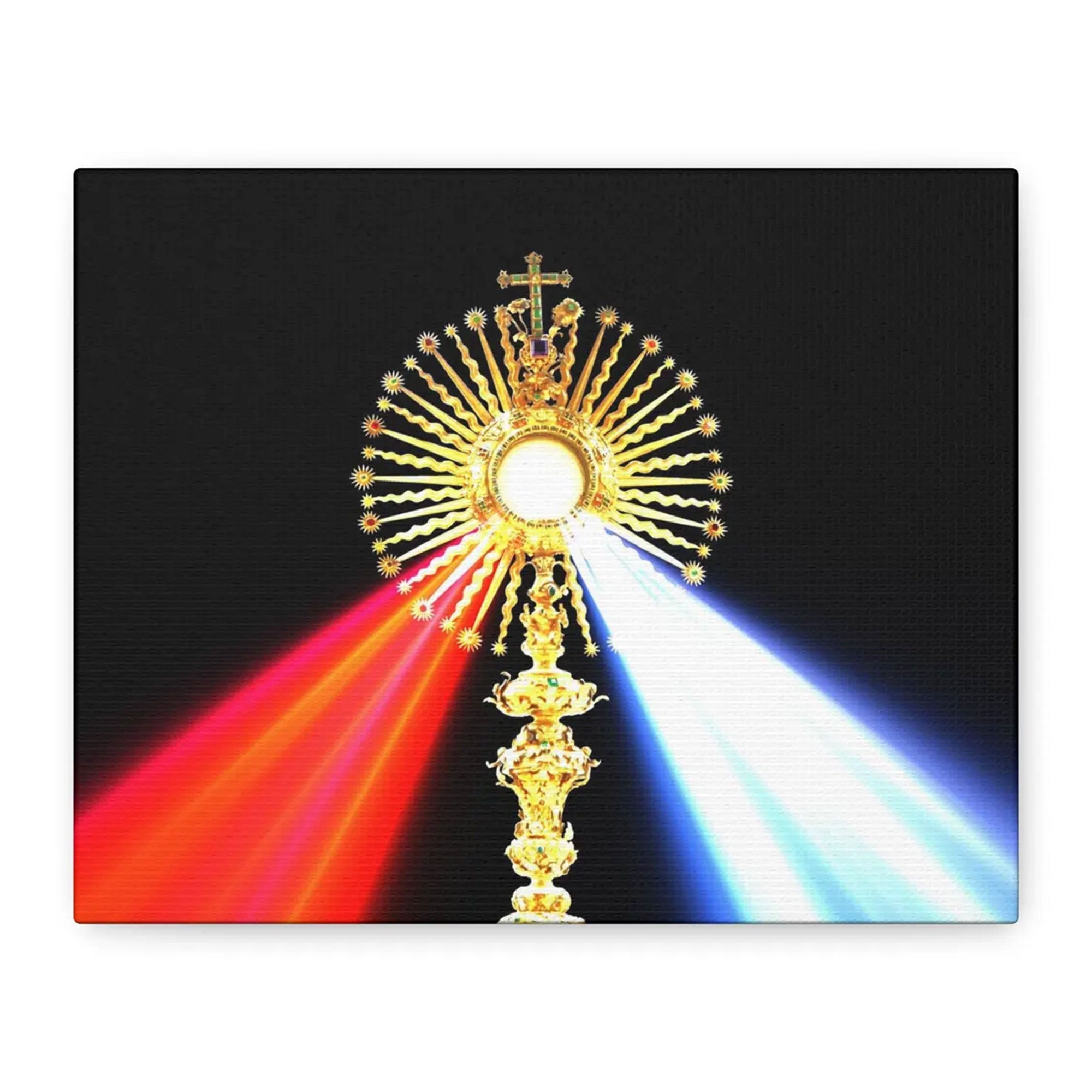 Divine Mercy Jesus Canvas Print, Eucharist Monstrance Religious Wall Art Home Decor