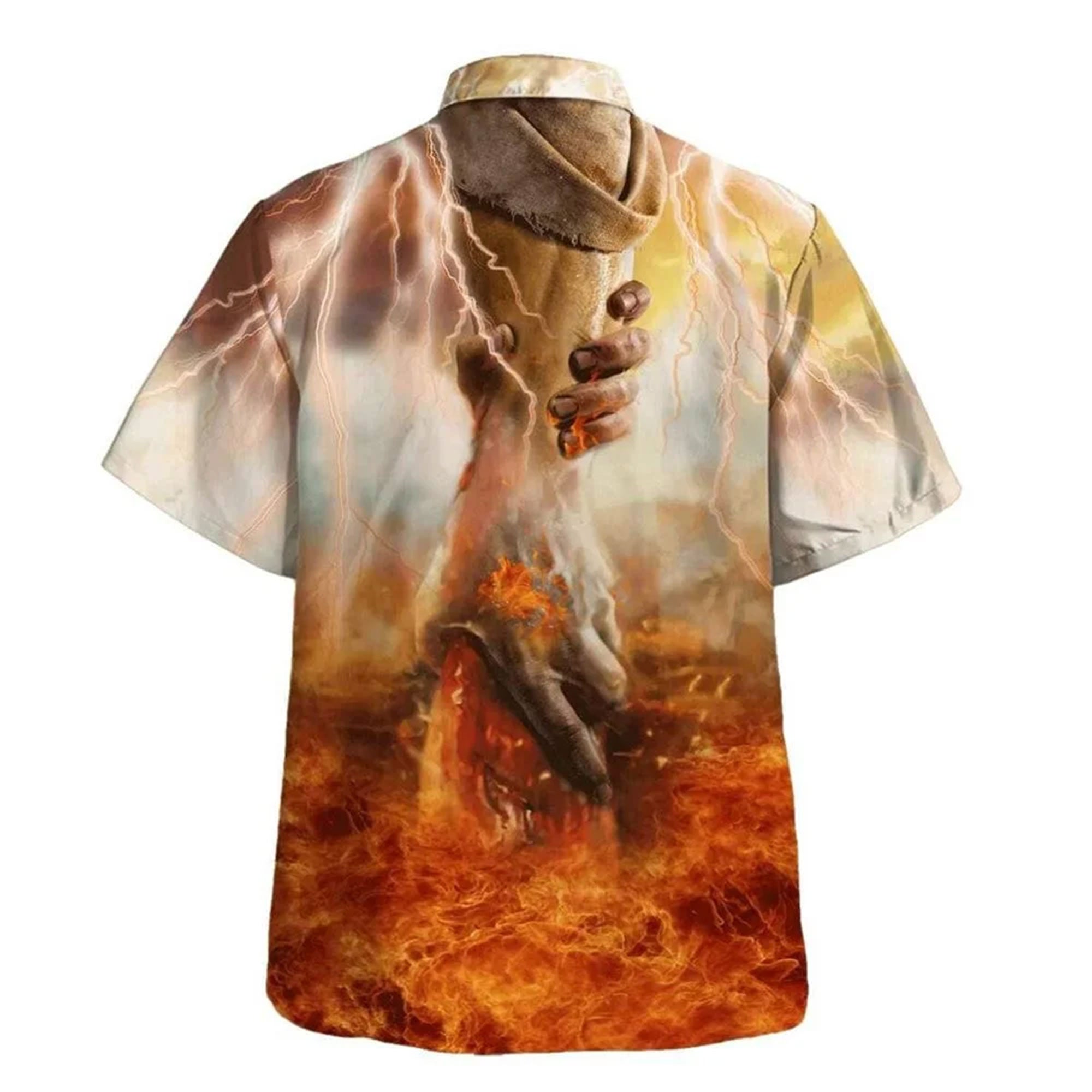 Hand of God Jesus Is My Savior Hawaiian Shirt, Christian Faith Aloha Shirt, Religious Gift for Men