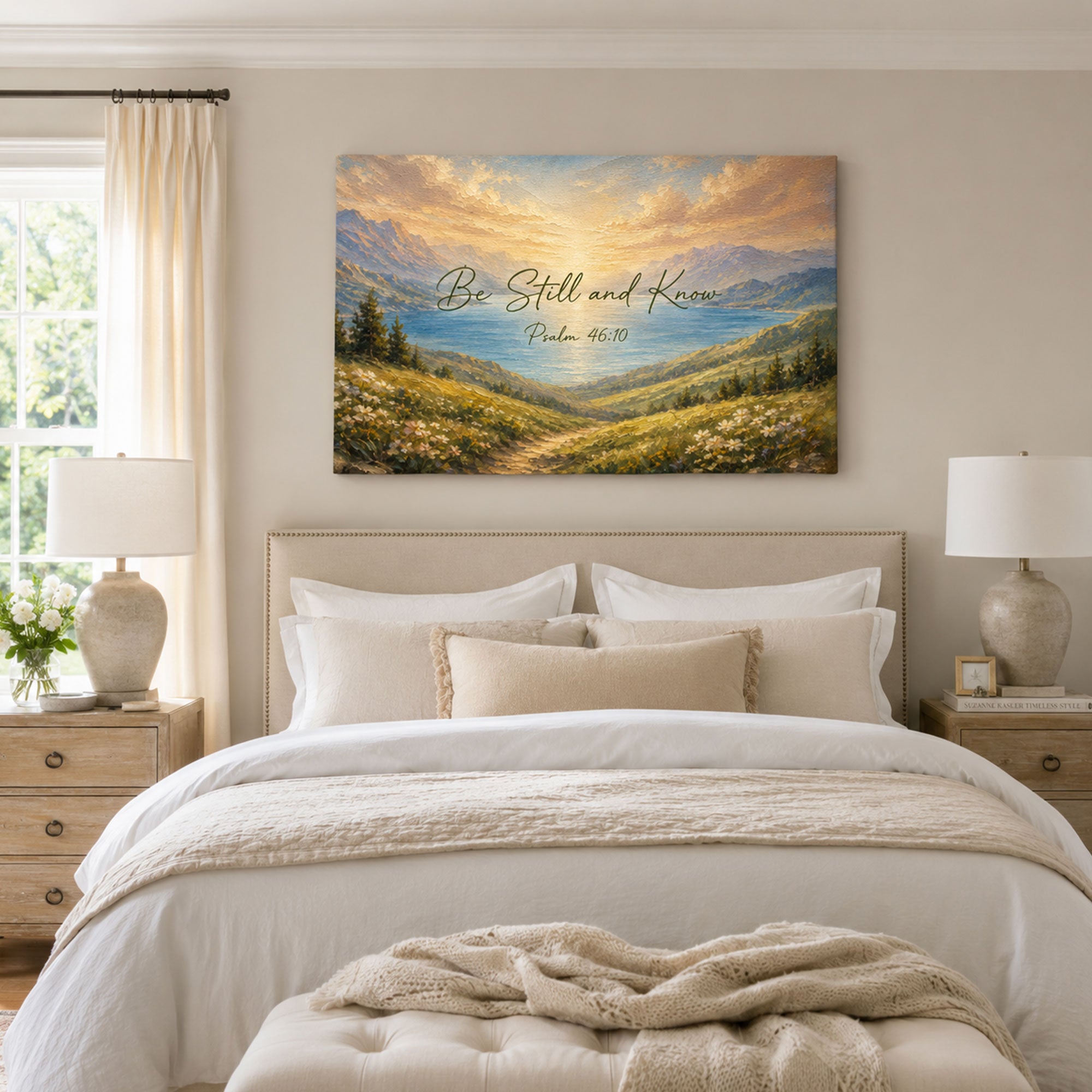 Psalm 46:10 Be Still and Know Canvas Print, Christian Home Decor