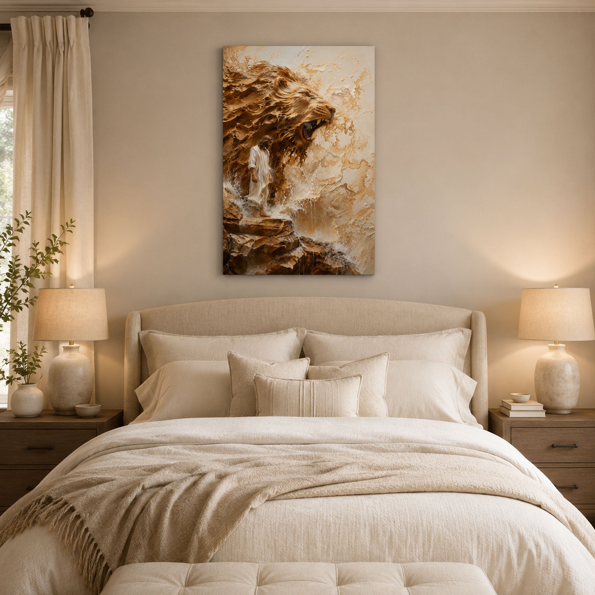 Lion of Judah Jesus Canvas Print, Christian Faith Wall Art, Religious Home Decor Gift