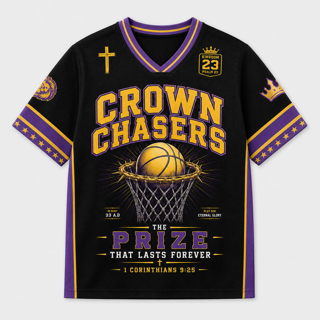 1. Crown Chasers Mesh Jersey, 1 Corinthians 9:25 Christian Basketball Apparel