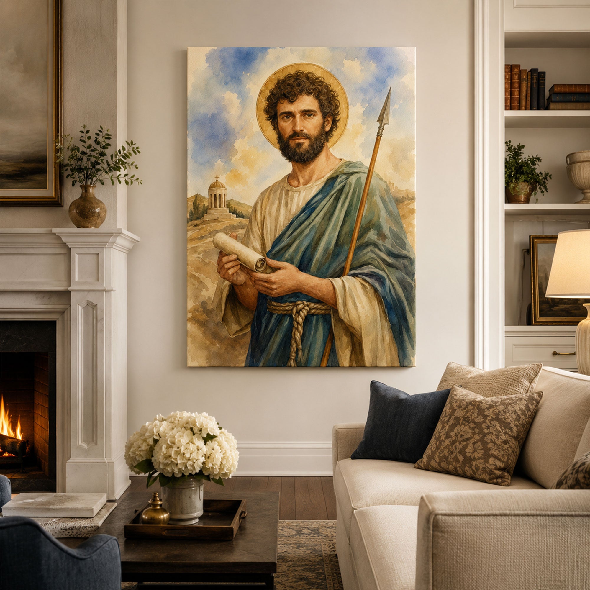 Saint Thomas Apostle Canvas Print, Catholic Apostle Wall Art, Faith Home Decor Gift