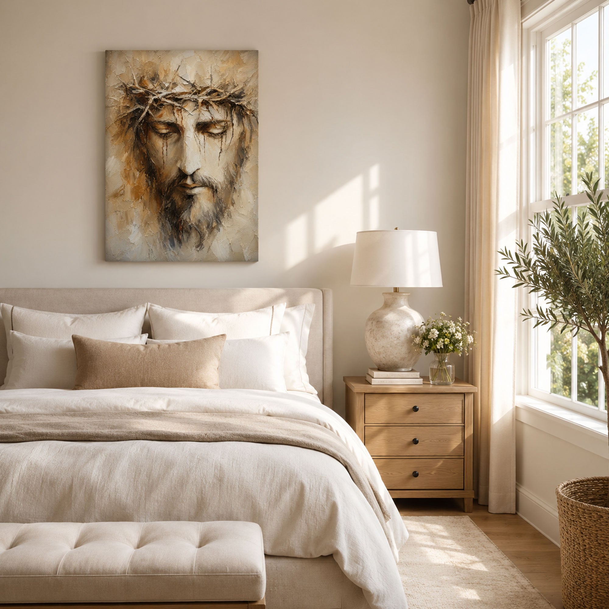 Jesus Crown of Thorns Canvas Print, Passion of Christ Christian Wall Decor, Faith Gift