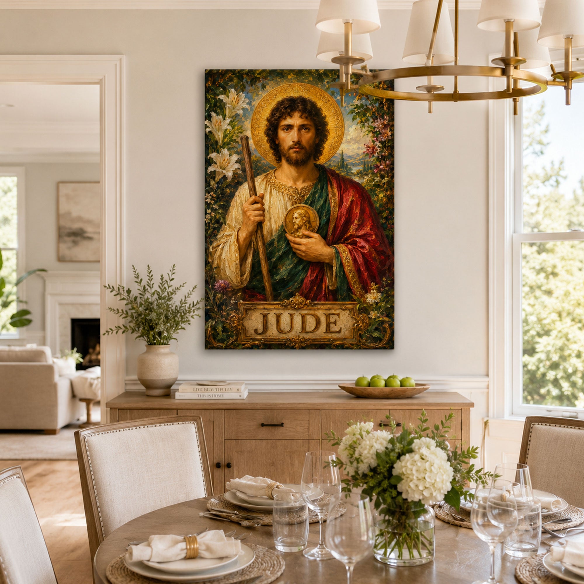 Saint Jude Thaddeus Canvas Print, Patron Saint of Hope Catholic Wall Decor, Faith Gift