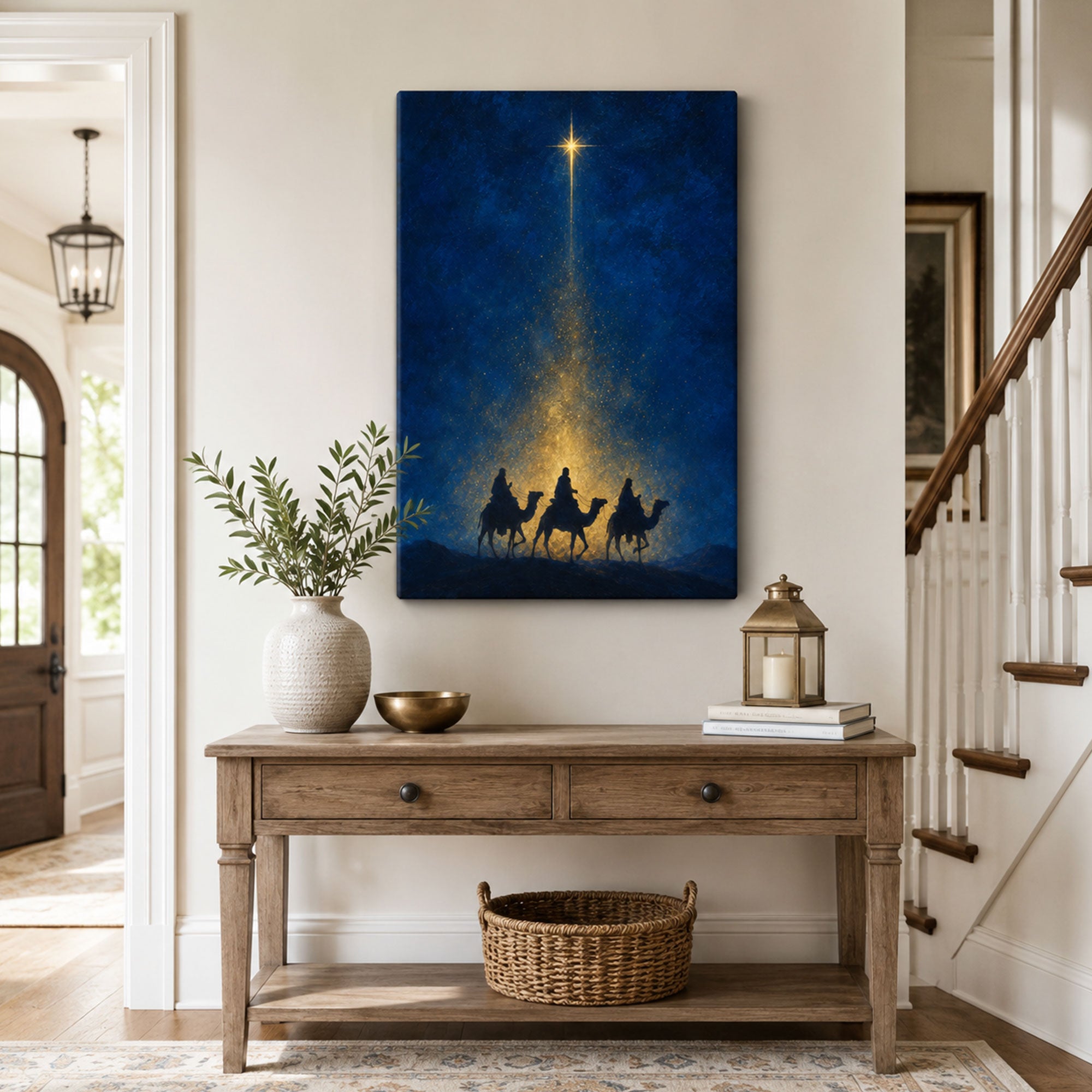 Journey of the Magi Canvas Print, Star of Bethlehem Christian Decor