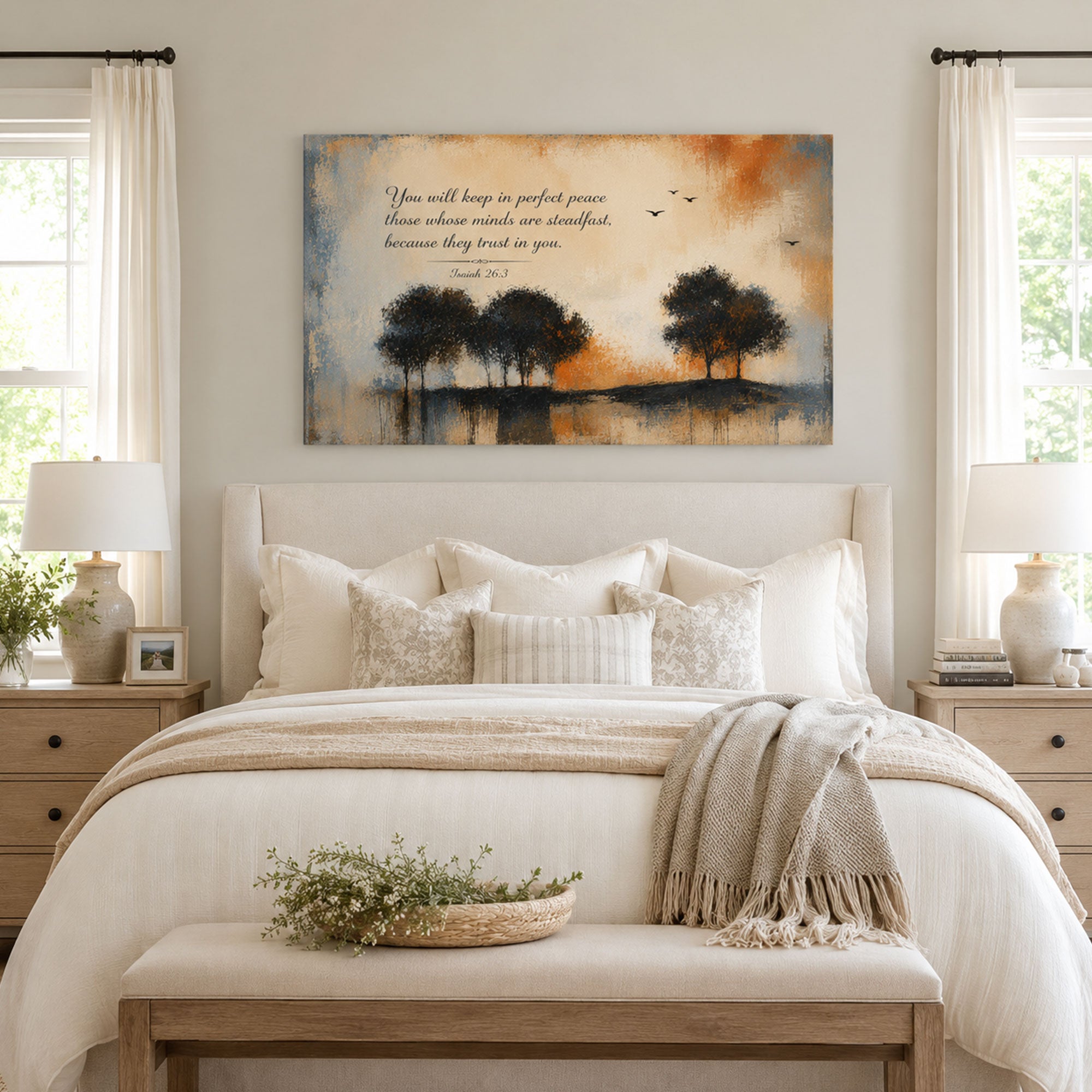 Isaiah 26:3 Perfect Peace Canvas Print, Christian Home Decor