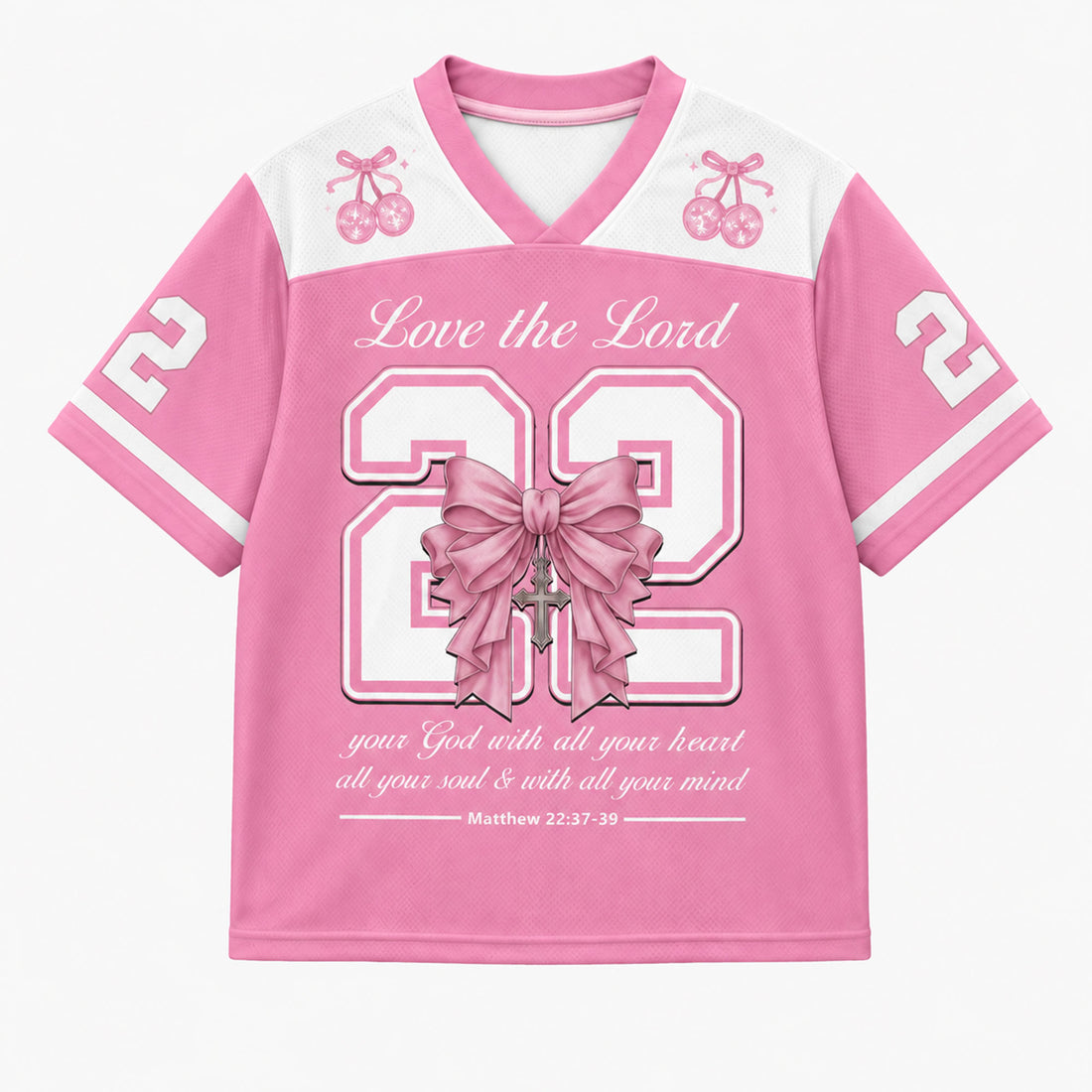 Love the Lord 22 Mesh Jersey, Matthew 22:37-39 Christian Apparel
