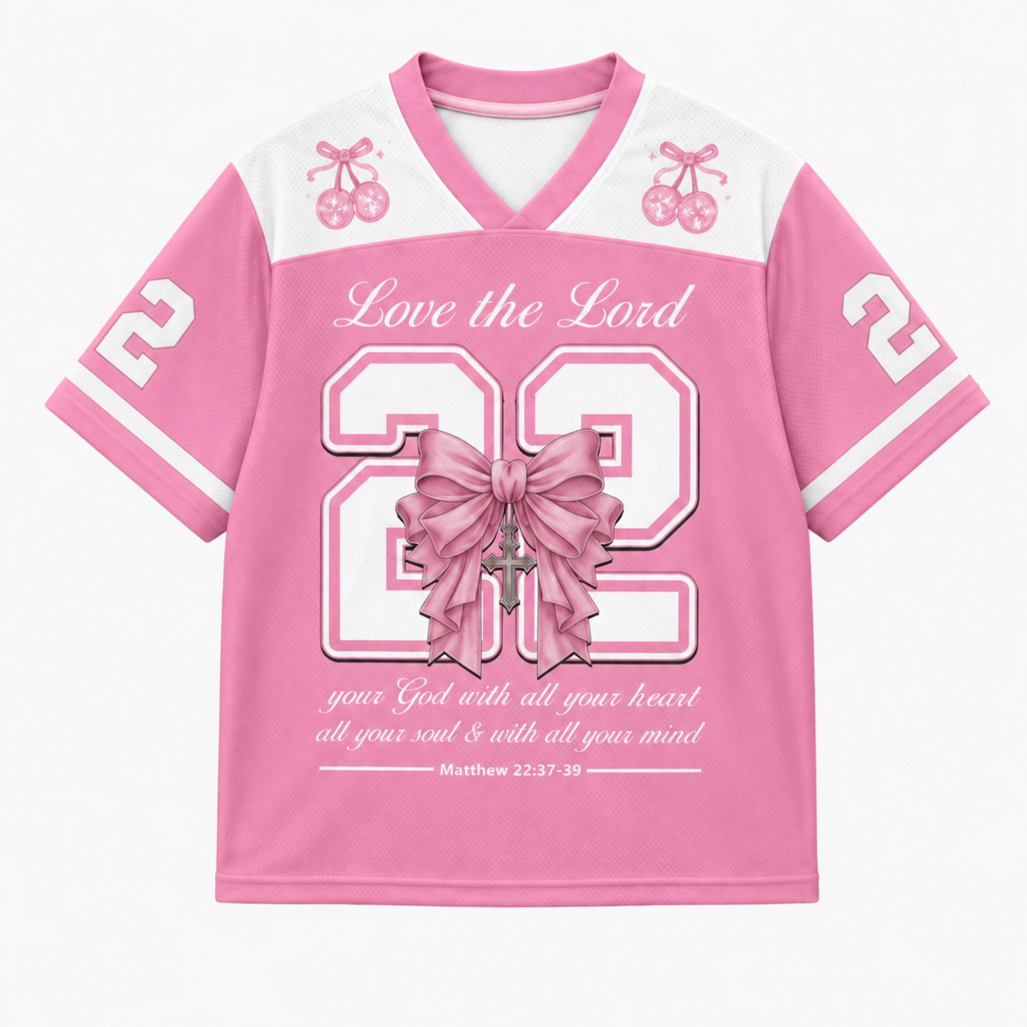 Love the Lord 22 Mesh Jersey, Matthew 22:37-39 Christian Apparel