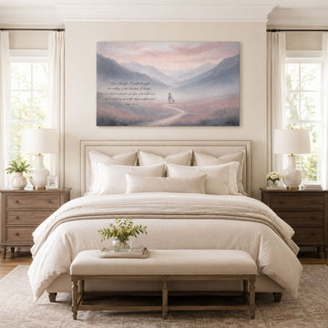 Psalm 23:4 Valley of the Shadow Canvas Print, Christian Home Decor