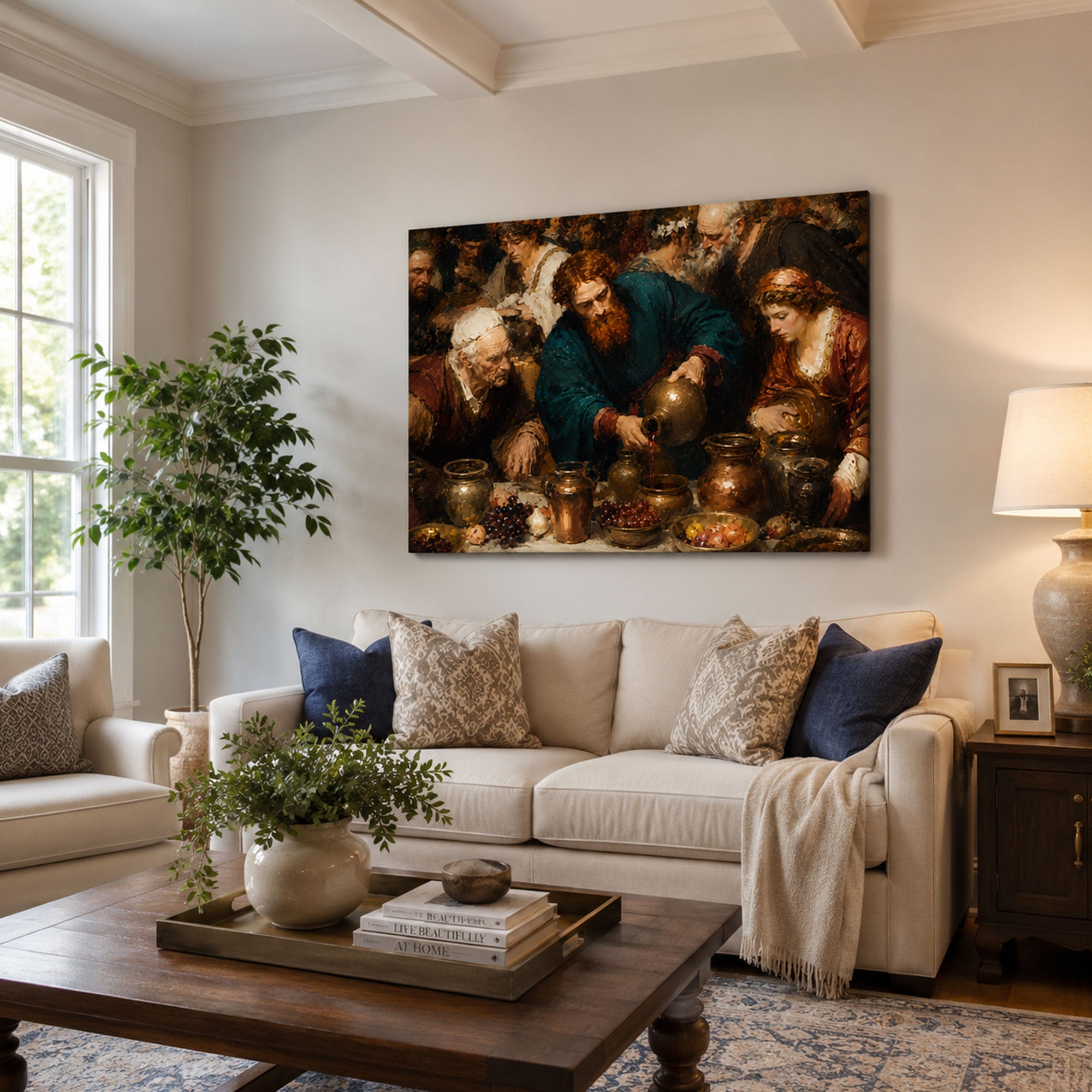 Wedding at Cana Miracle Canvas Print, Christian Home Decor
