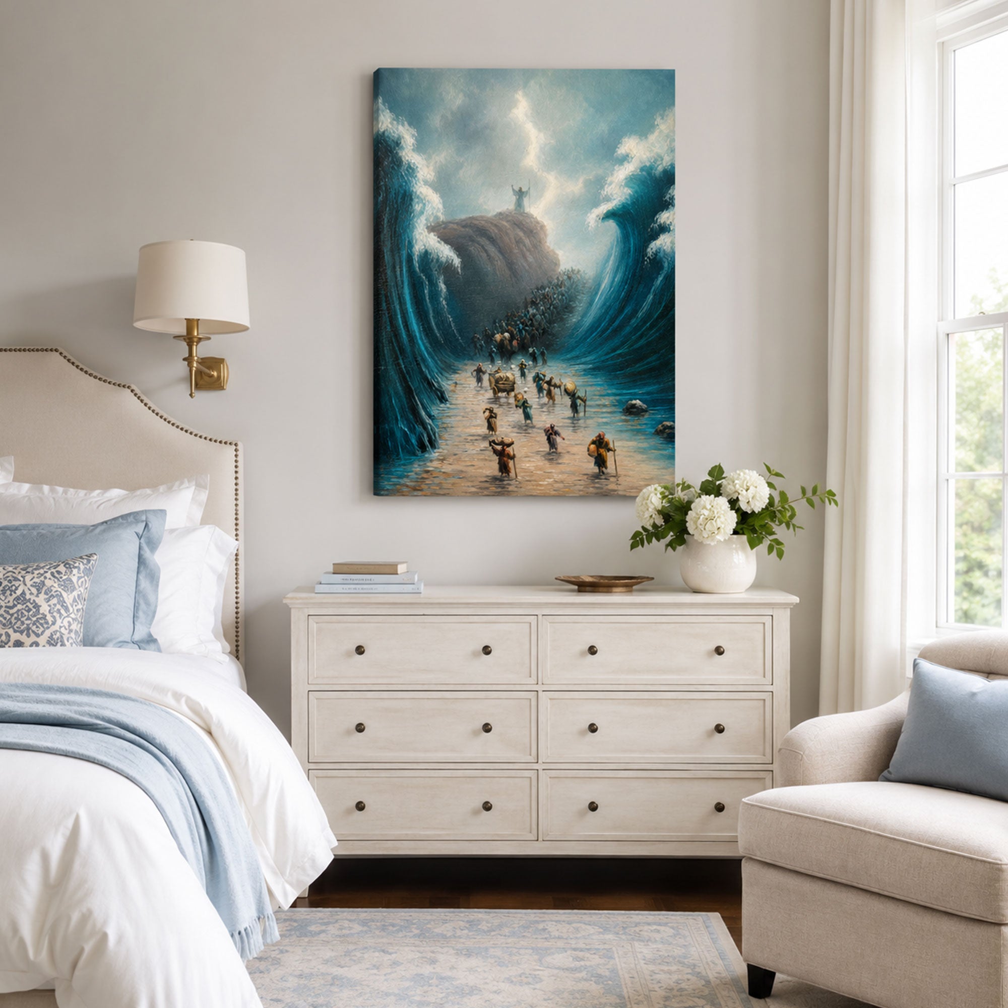 Exodus Red Sea Miracle Canvas Print, Christian Home Decor