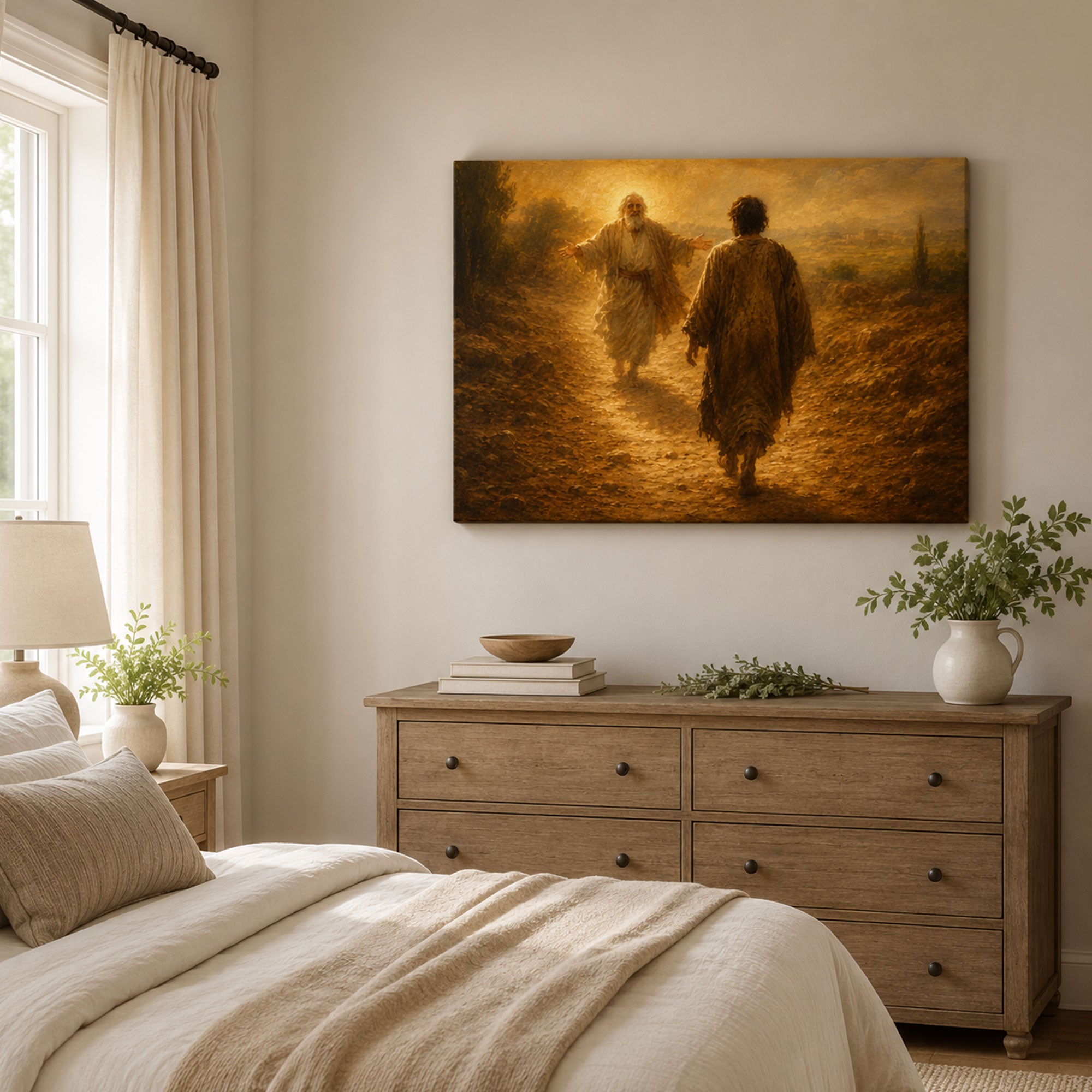 The Father Runs to His Son Canvas Print, Faith Home Decor