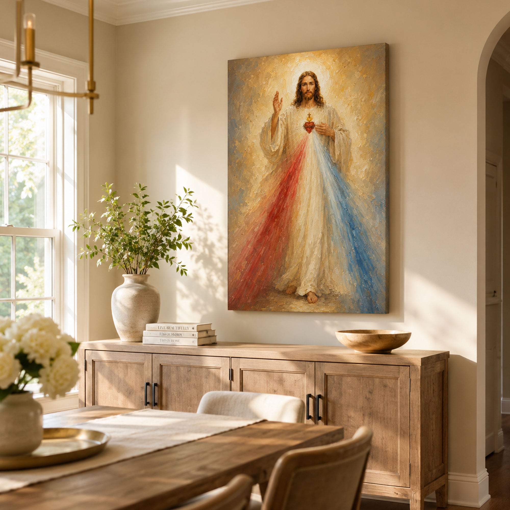 Divine Mercy Jesus Canvas Print, Jesus I Trust in You Catholic Wall Decor, Faith Gift