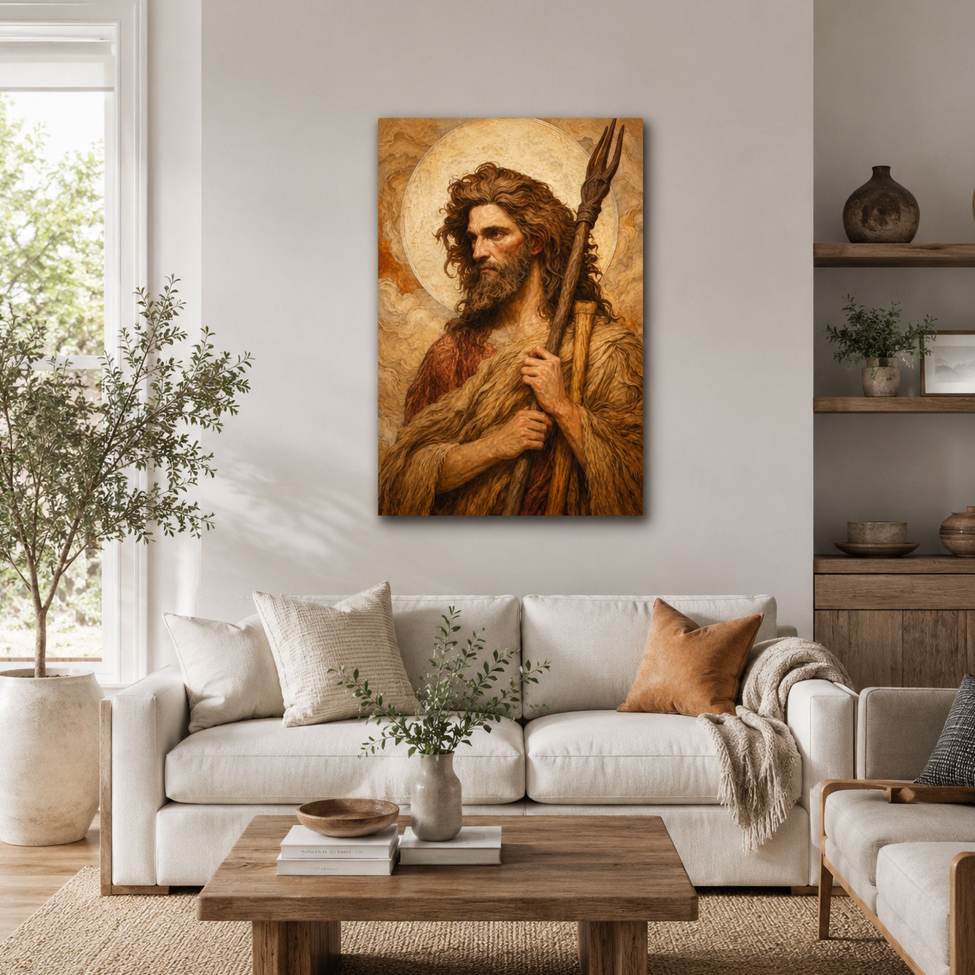Saint John the Baptist Canvas Print, Catholic Wall Decor, Christian Faith Gift