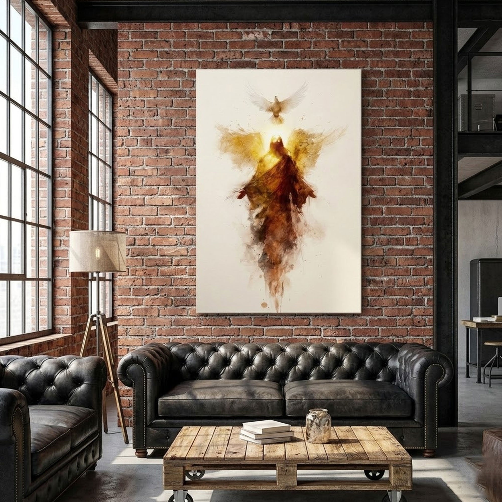 Holy Trinity Abstract Watercolor Canvas Print, Christian Catholic Wall Art, Spiritual Faith Home Decor