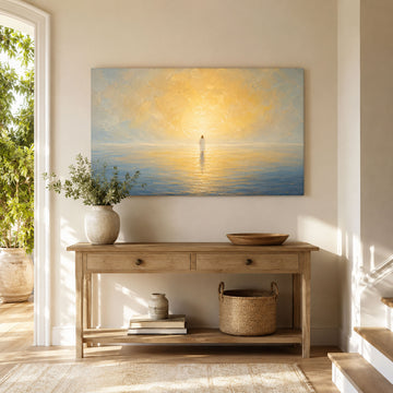 Jesus Standing on the Sea Canvas Print, Peaceful Christian Home Decor