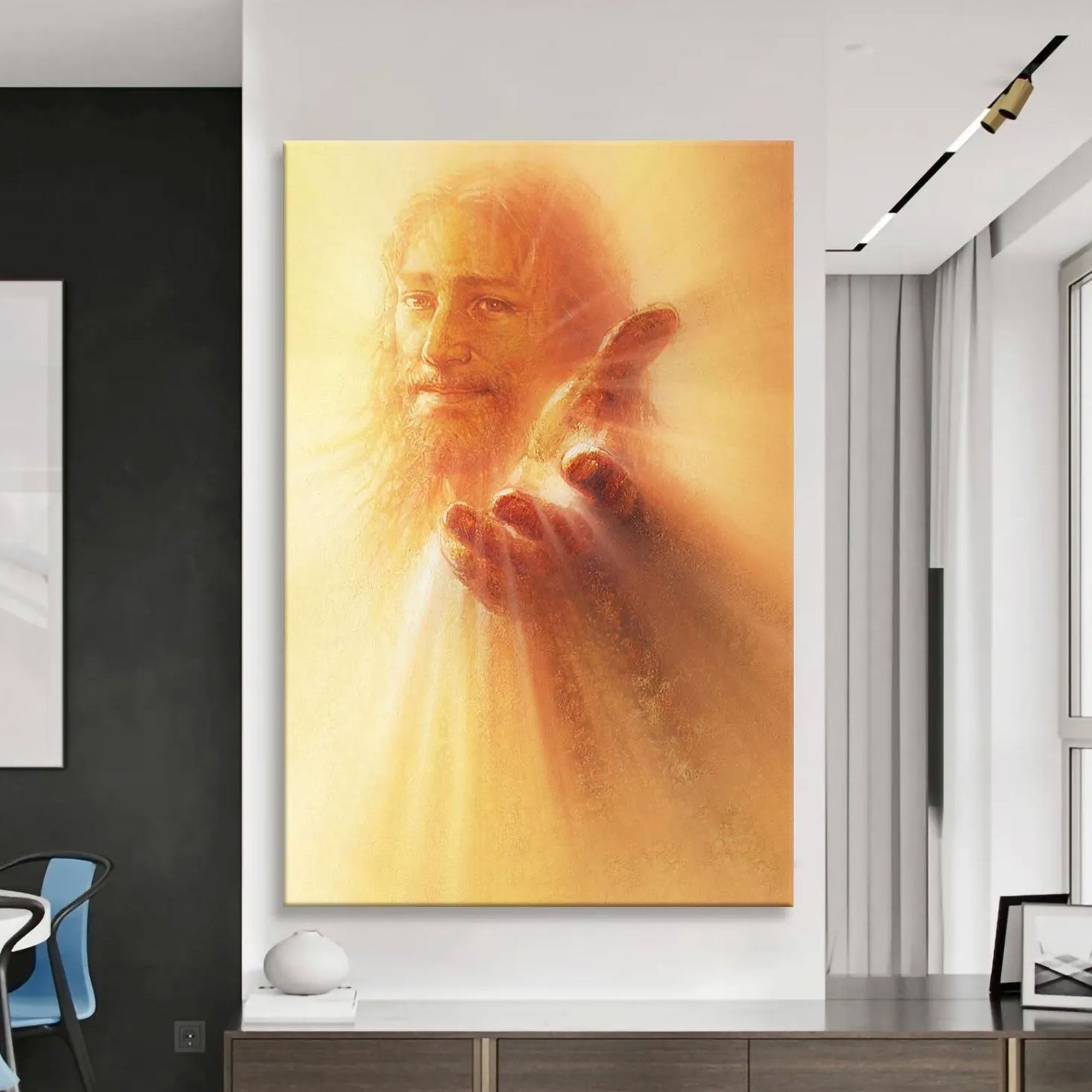 Faith in Him Canvas Print, Inspirational Christian Wall Art, Jesus Faith Decor, Spiritual Home Artwork