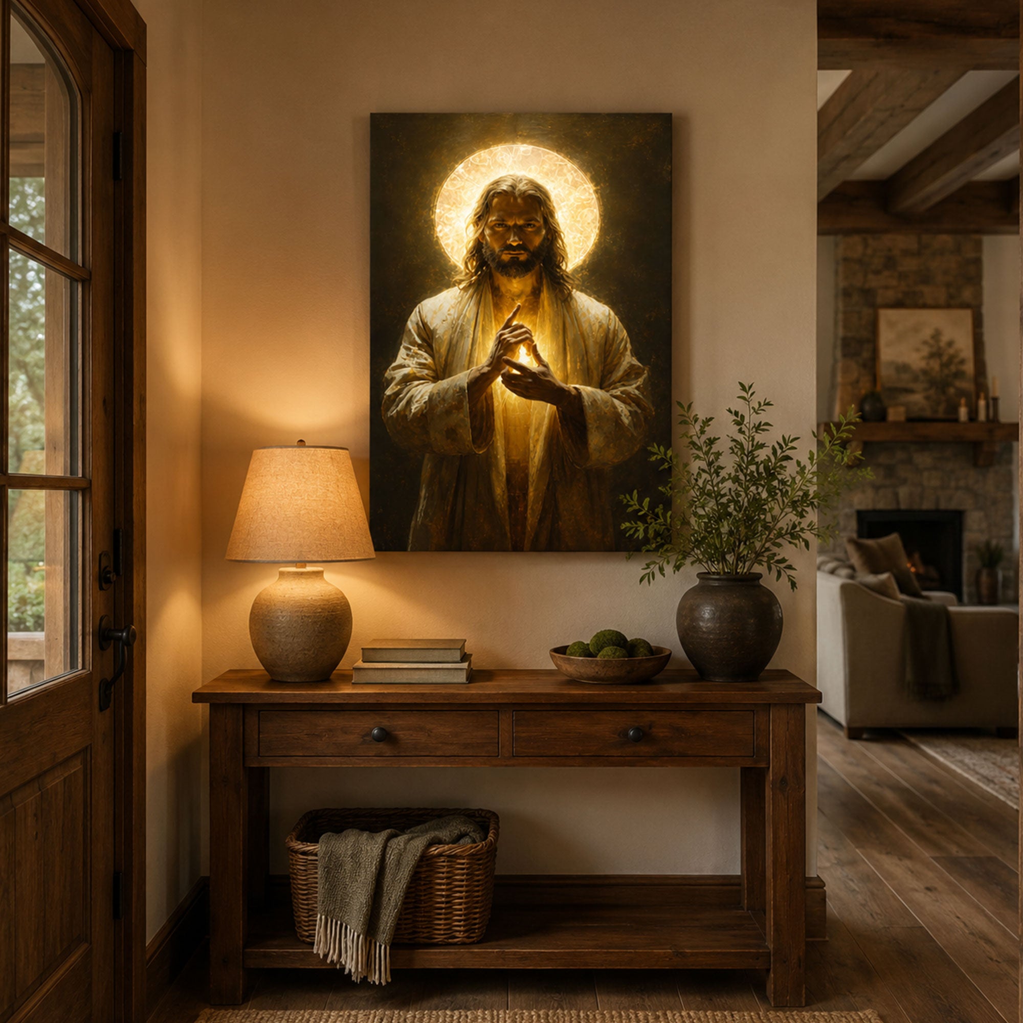 Jesus Light of the World Canvas Print, John 8:12 Christian Wall Decor