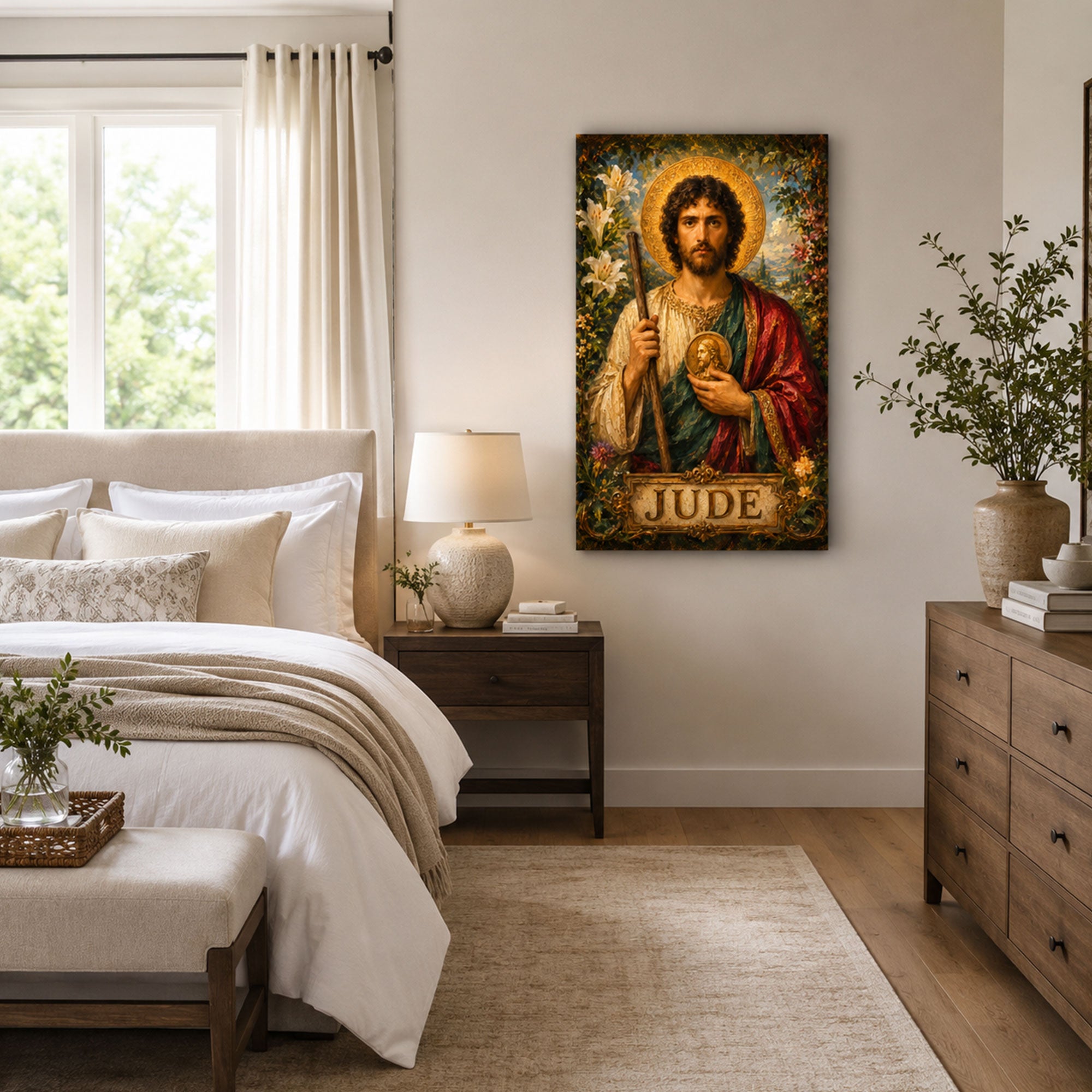 Saint Jude Thaddeus Canvas Print, Patron Saint of Hope Catholic Wall Decor, Faith Gift