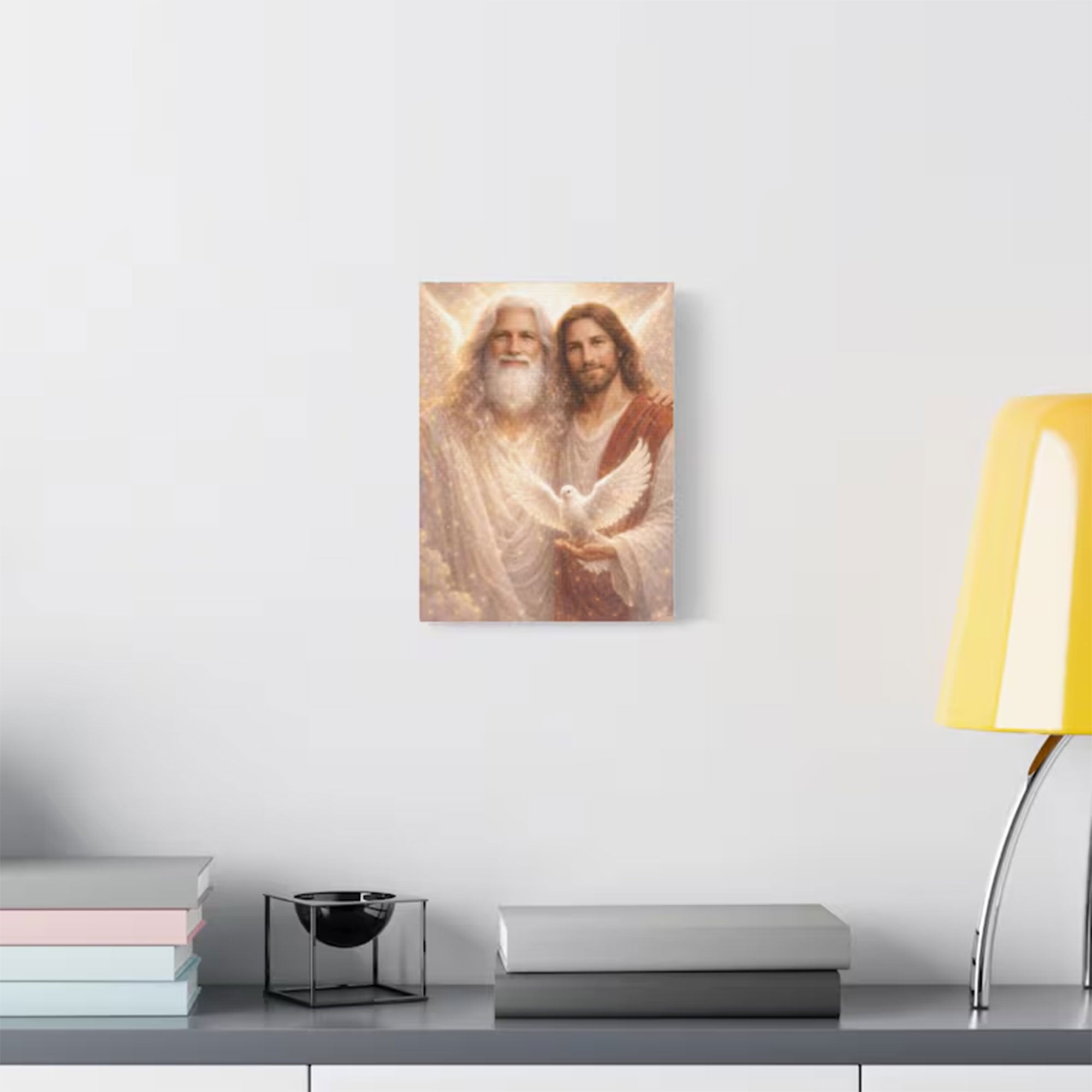 Holy Trinity Christian Wall Art, Spiritual Canvas Print, Religious Decor for Home Church