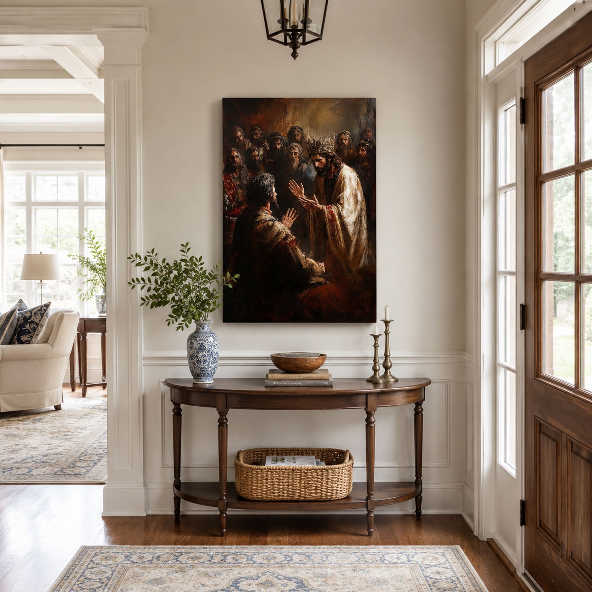 Jesus Offering Mercy Canvas Print, Christian Home Decor
