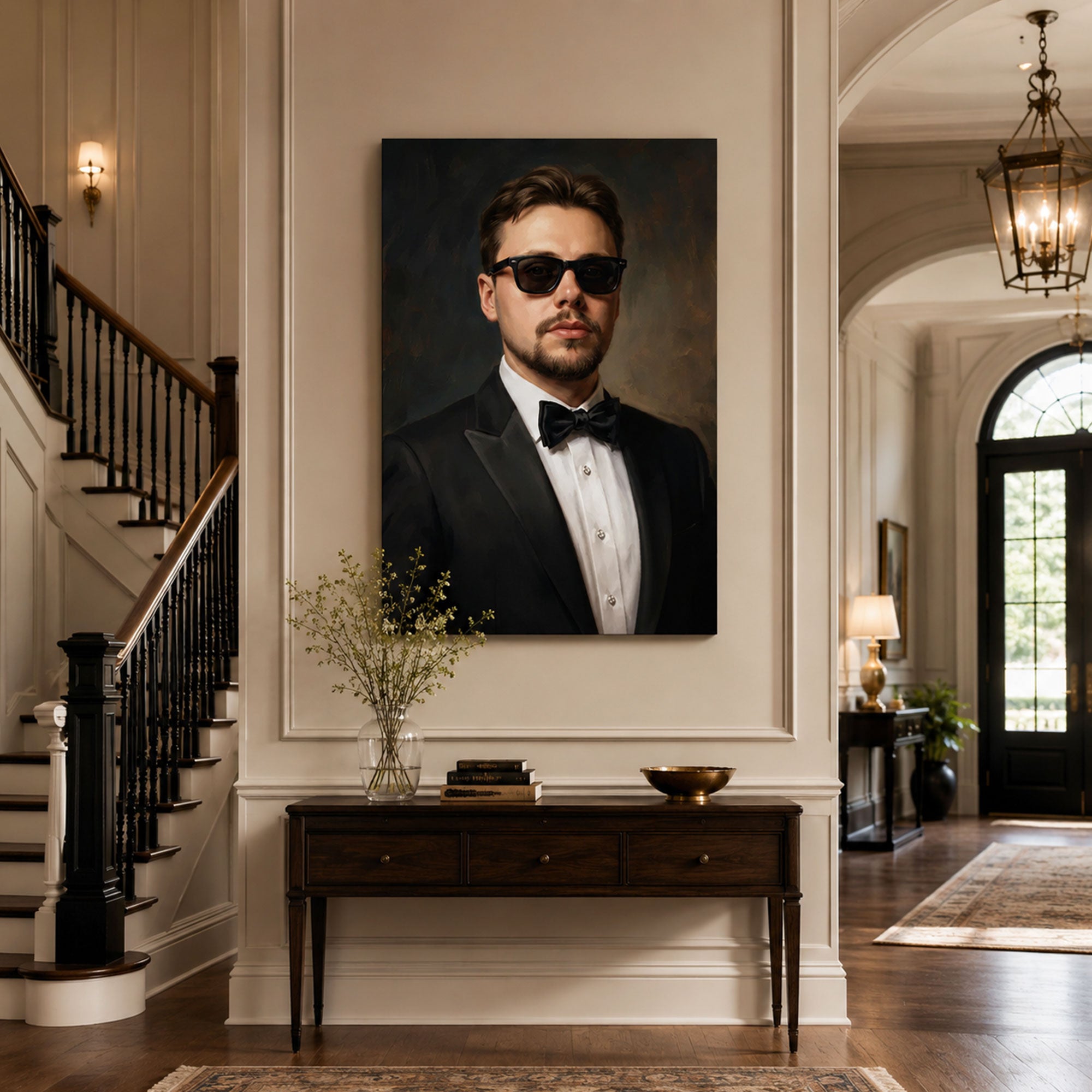 Custom Face For Dad The Icon Canvas, Personalized Tuxedo Portrait, Funny Father’s Day Gift